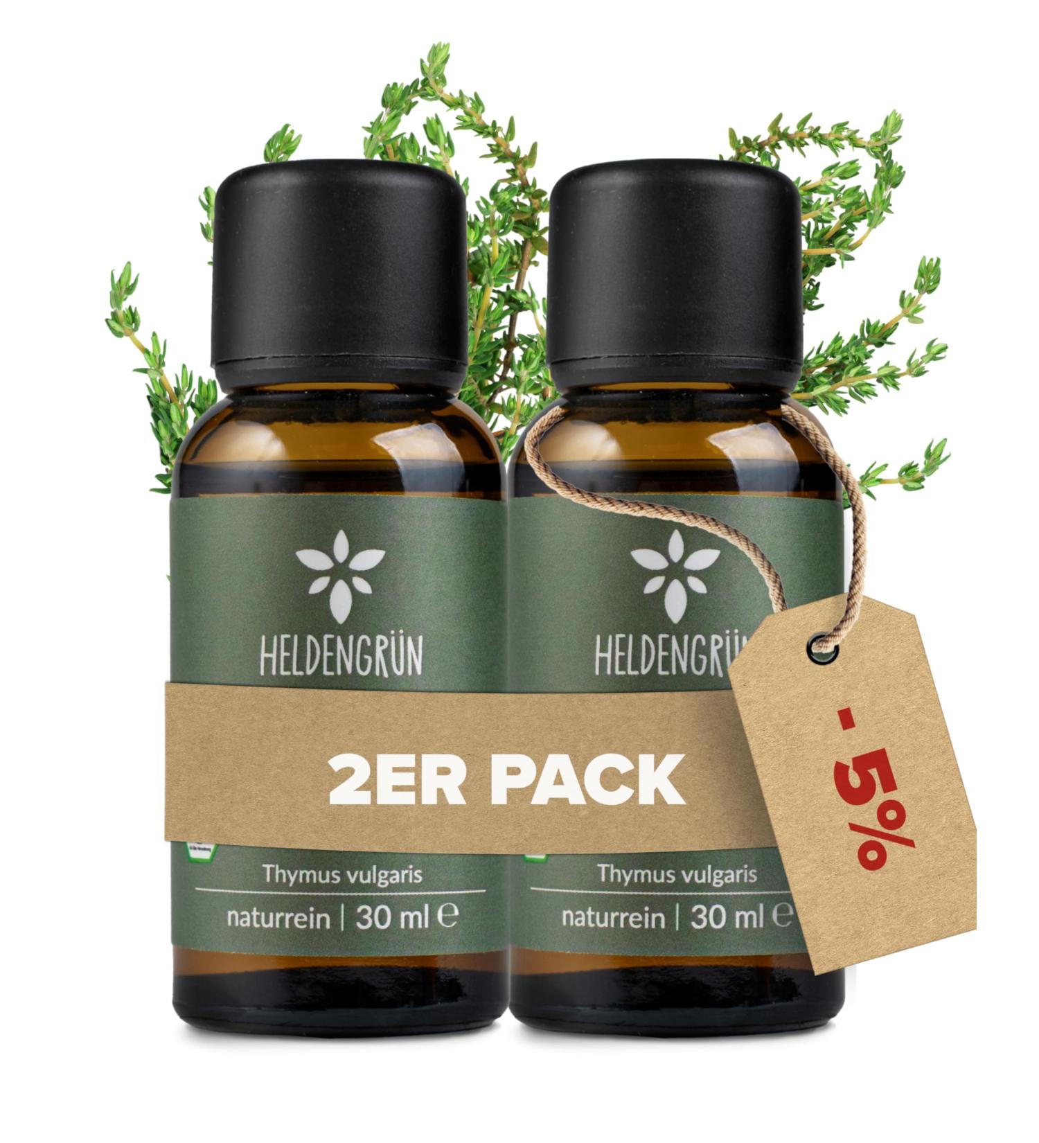 Heldengr n Bio Thymian Oil 100% Naturrein - 2 x 30 ml Thyme Essential Oil from Greece - Certified Natural Food - Buy Online on GoSupps.com