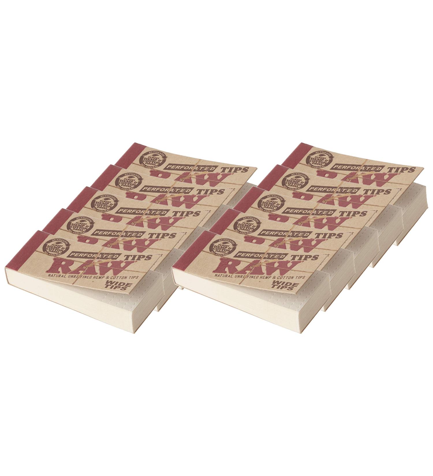 Raw Rolling Papers Perforated Wide Cotton Filter Tips 10 Pack  500 Tips  50 Count (Pack of 10) - Buy Online on GoSupps.com