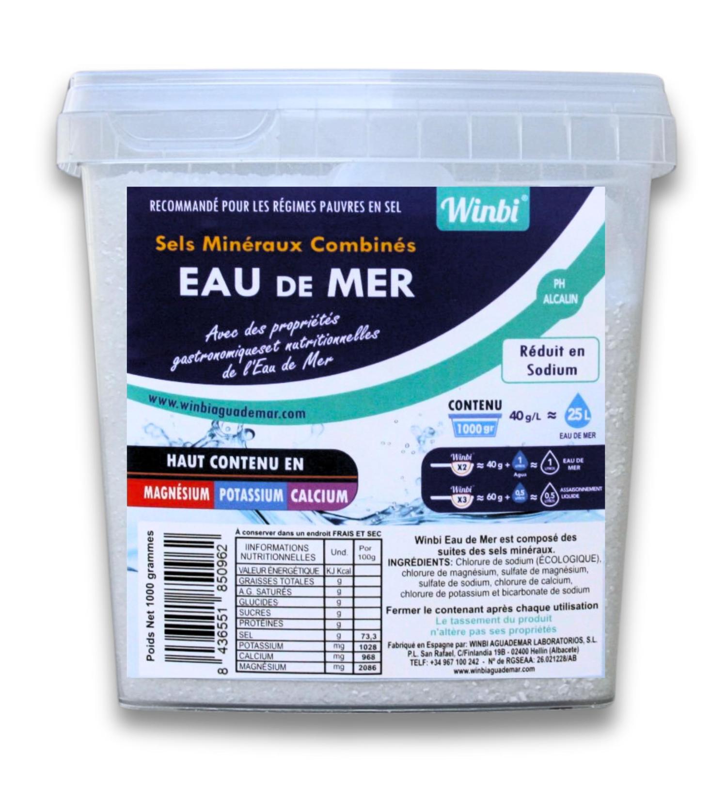 100 LITERS of Winbi Seawater to Drink. Multiple Benefits for the Body. Marine Water with High Magnesium Potassium and Calcium Content - Buy Online on GoSupps.com