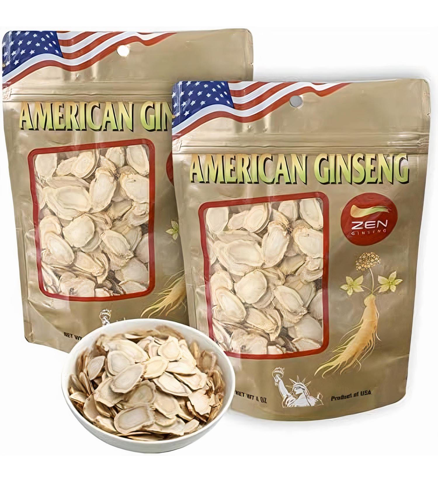 2 Bags of American Ginseng Slices (4oz/Bag) / Panax Ginseng. Boosts Body Immunity Energy & Stamina for Man & Women 4 Ounce (Pack of 2) - Buy Online on GoSupps.com