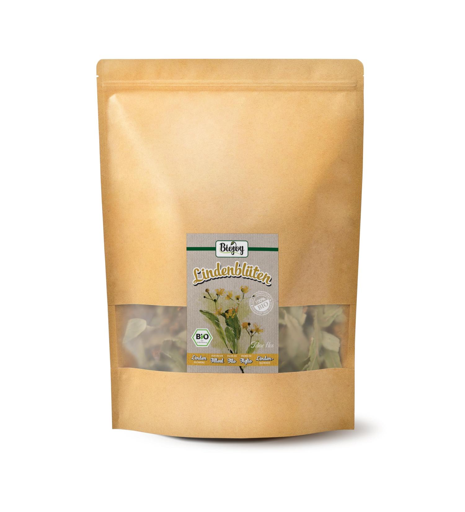Biojoy Organic Linden Blossoms Dried (250g) - Whole Flowers for Herbal Tea (Tiliae Flos) - International Shipping - Buy Online on GoSupps.com