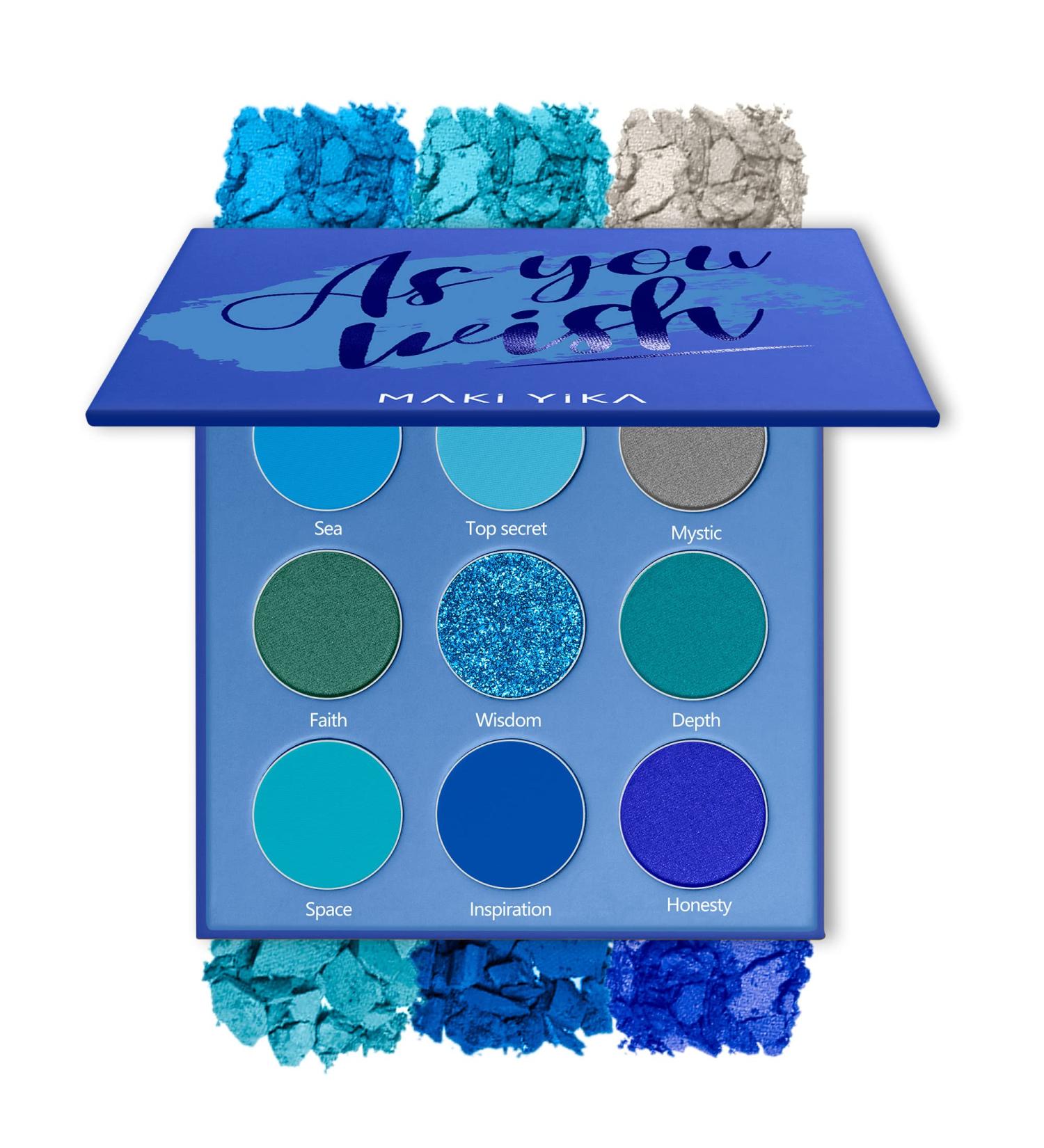 MAKI YIKA Blue Eyeshadow Palette - 9 Color Matte Shimmer Eye Makeup for Mothers Day - Buy Online on GoSupps.com