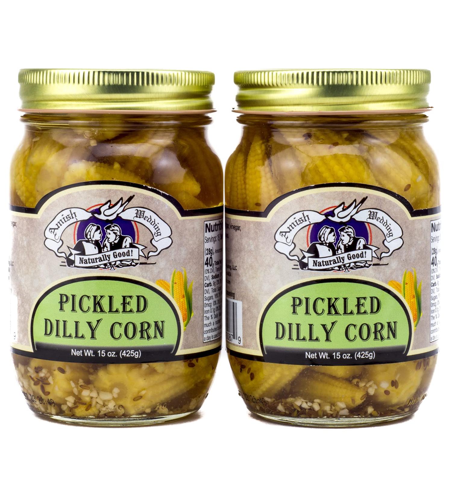 Amish Wedding Pickled Dilly Corn 16oz. - Pack of 2 | Crunchy and Tangy Corn Delight - Buy Online on GoSupps.com