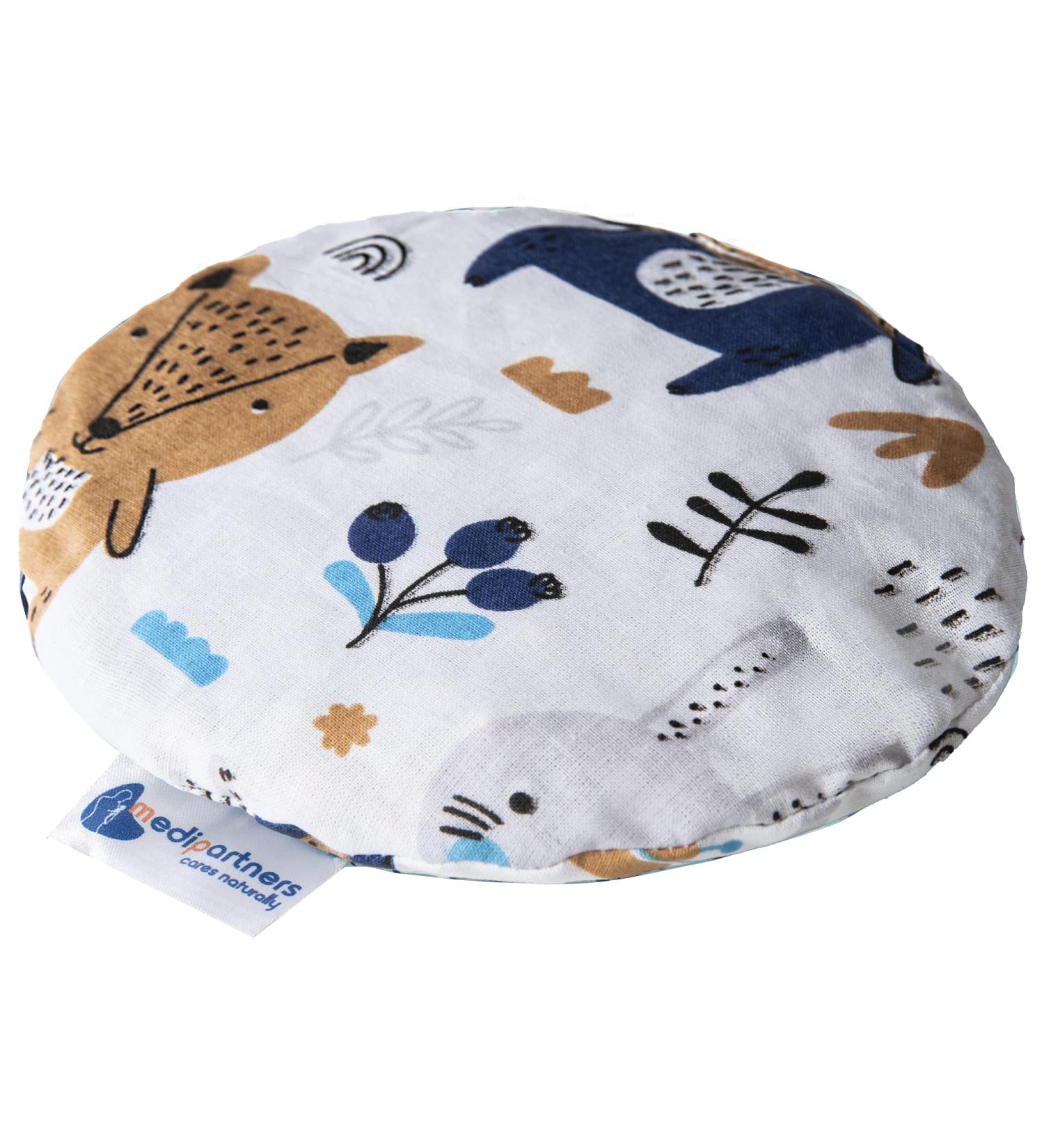 Medi partners cherry core pillow warming pillow for babies 180g around 15cm ko nature 100% cotton heat + cold therapy massage therapy (boho animal) cotton boho animal