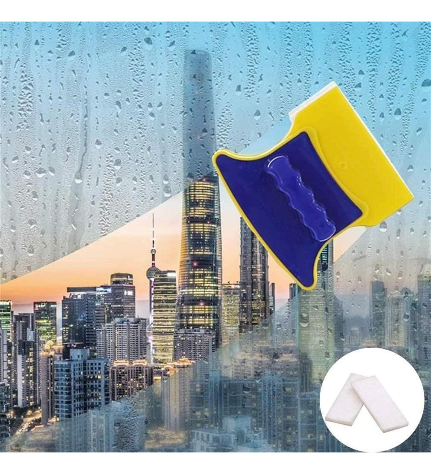 Double-sided magnetic glass cleaning wiper clean cotton scraper washing kit equipment household cleaner - Buy Online on GoSupps.com