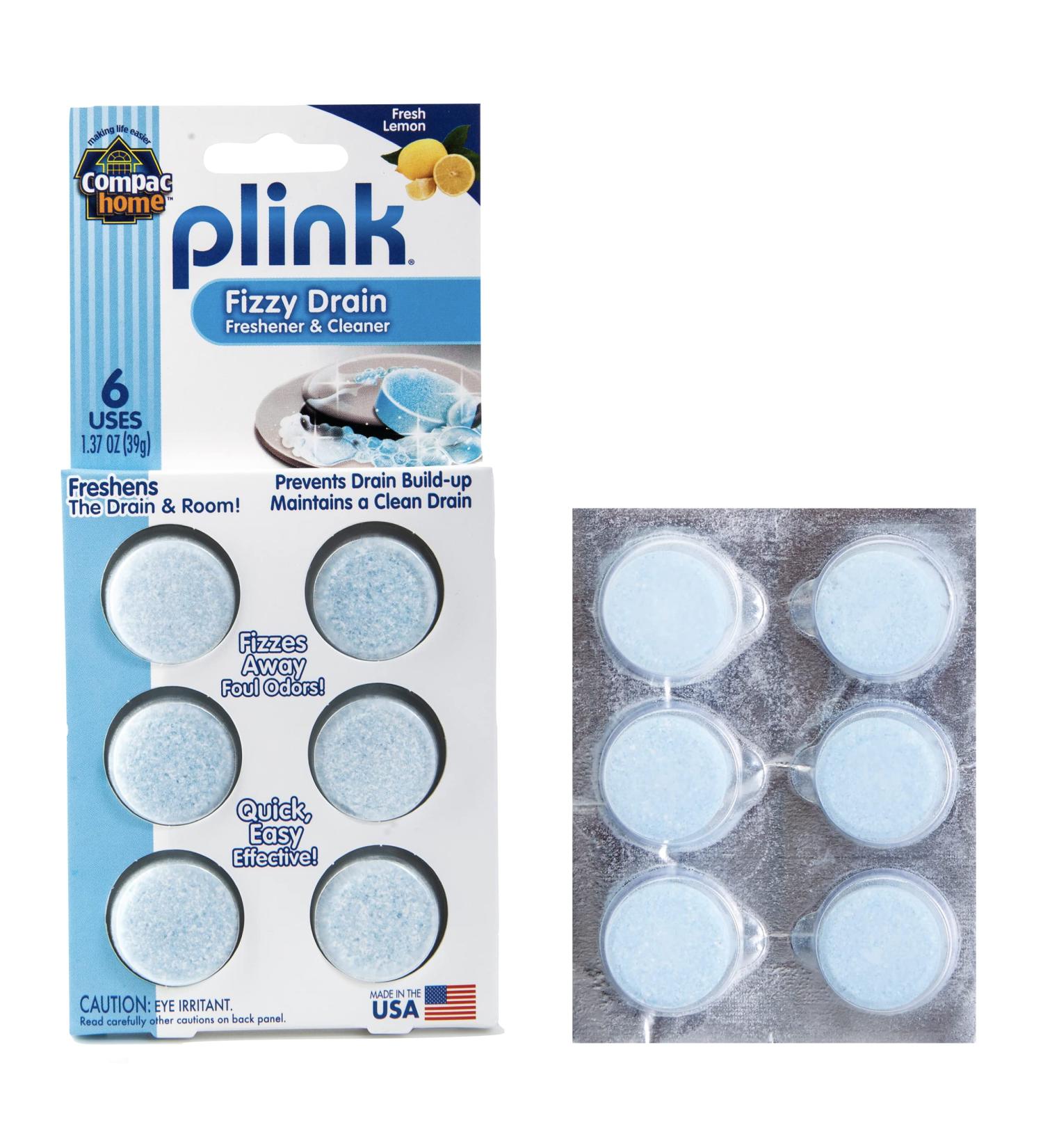 Compac Home Plink Fizzy Drain Cleaner/Deodorizer - Lemon Scented, 12 Tablets, Pack of 2 - Buy Online on GoSupps.com