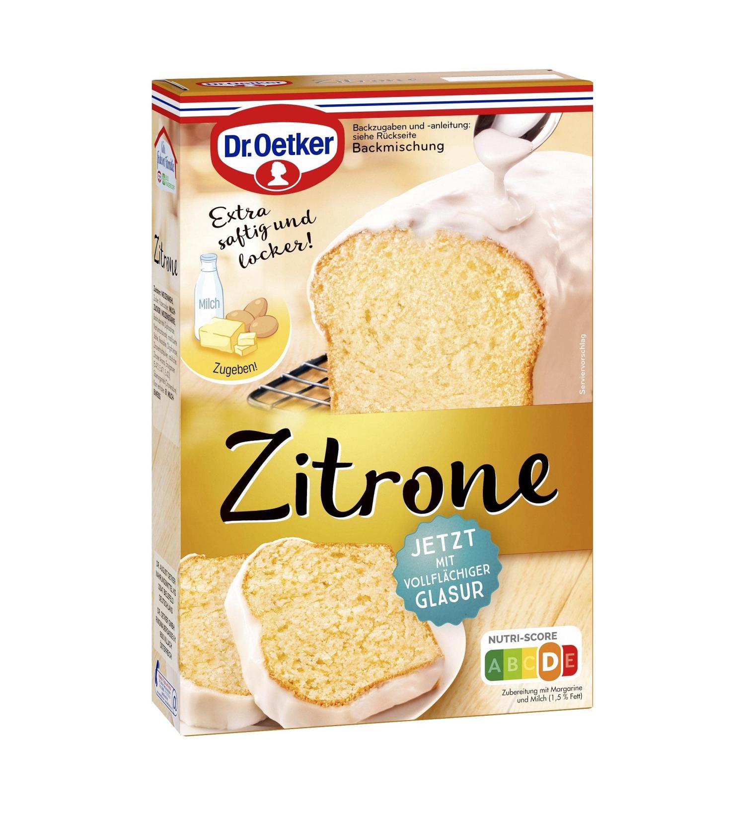 Dr. Oetker Lemon Cake 4-Pack (4 x 525g) - Easy Baking Mix for Delicious Vegetarian Lemon Cakes with Sugar Glaze - Buy Online on GoSupps.com