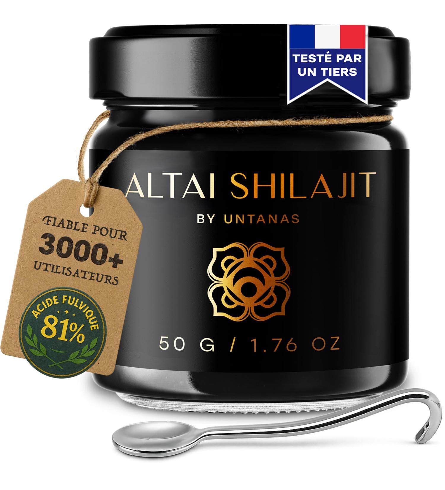 Shilajit Pur de Qualit Or R sine Authentique de l'Alta 50g R serve de 6 Mois Extraction Traditionnelle Acide Fulvique + Compos s Humiques - Buy Online on GoSupps.com