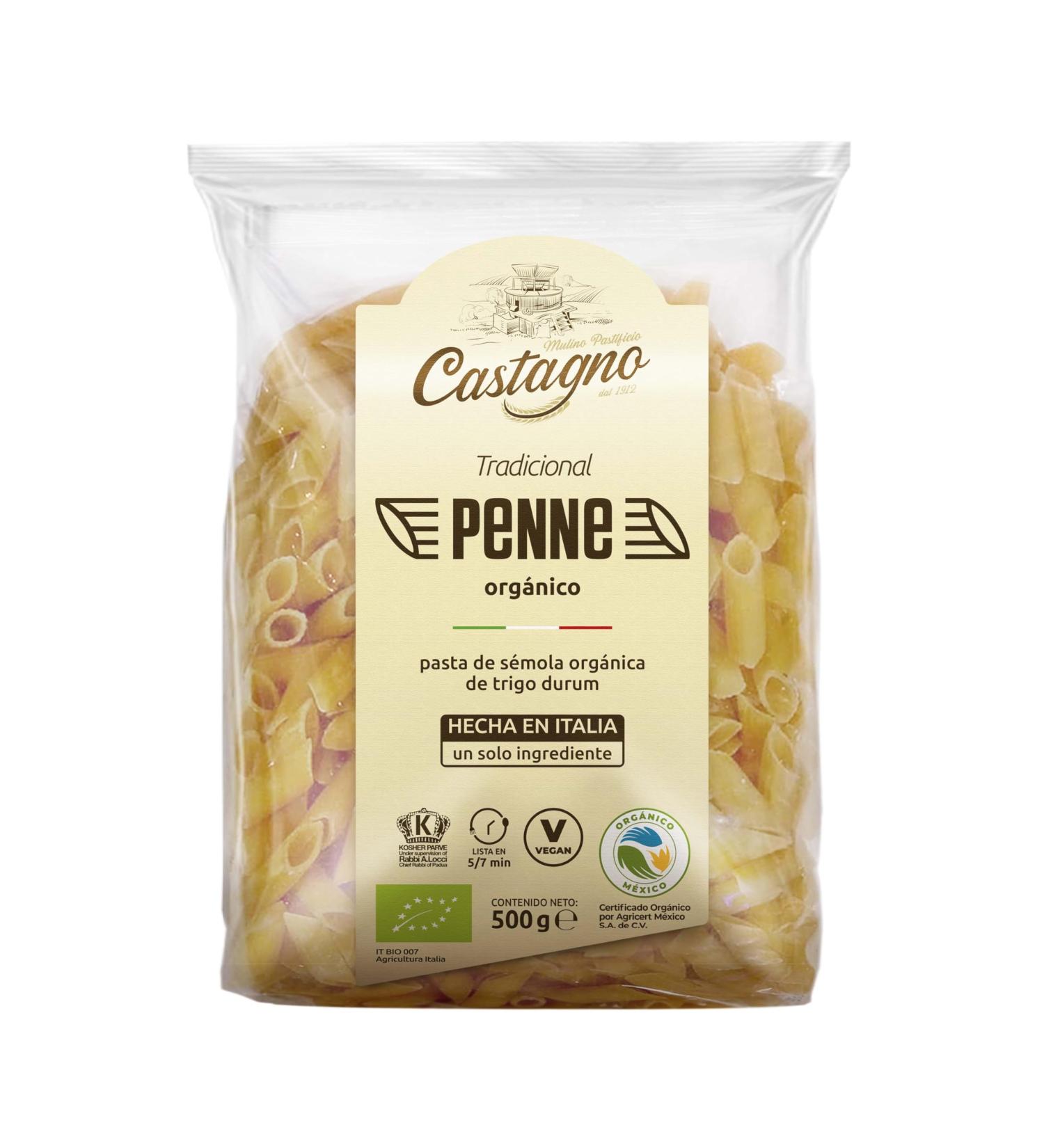  Castano organico Castagno Durum Wheat Pasta for Penne 500g - Buy Online on GoSupps.com