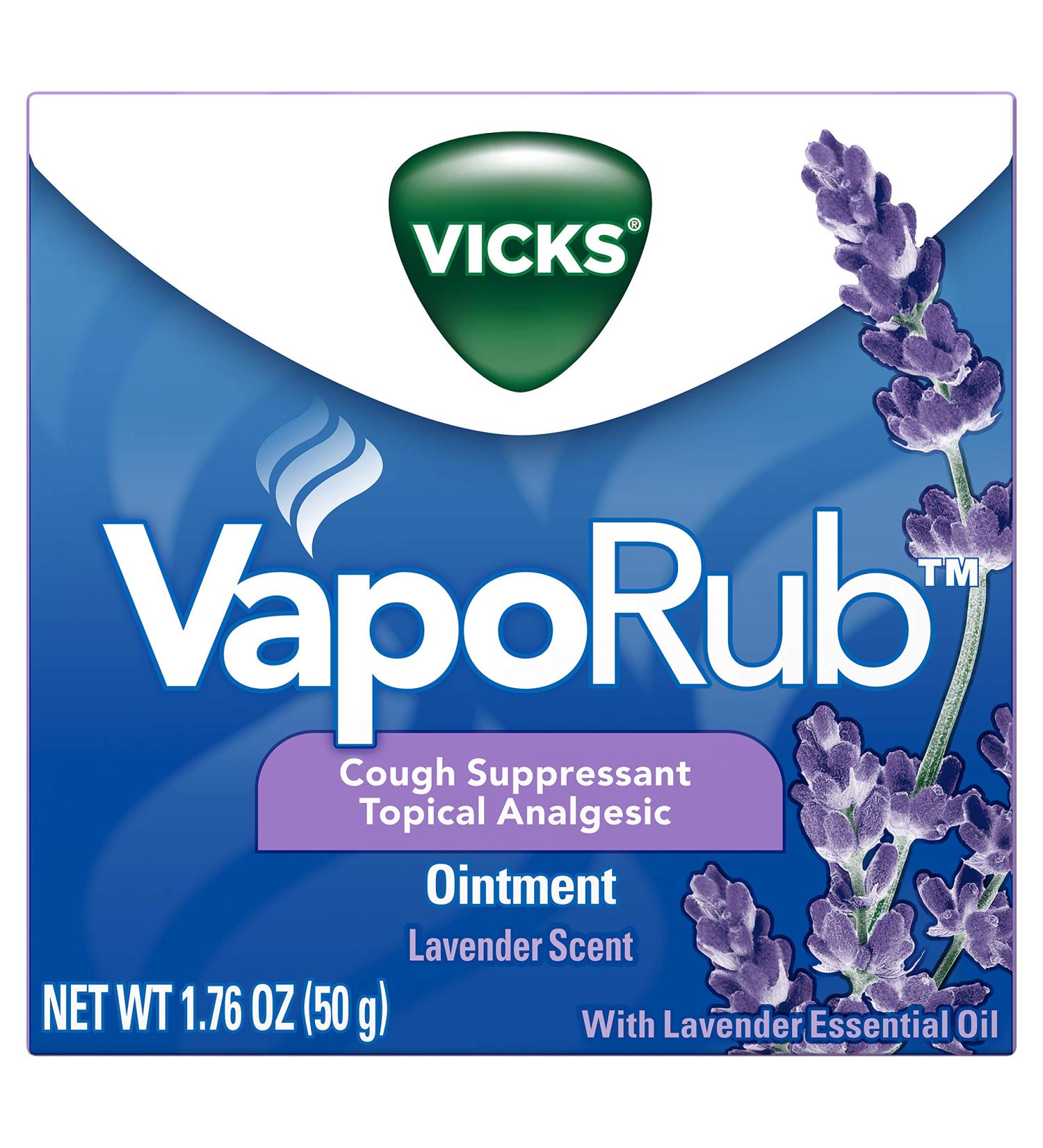 Vicks VapoRub Lavender Essential Oil Ointment 1.76 OZ - Relief from Cough, Cold, Aches & Pains - Buy Online on GoSupps.com