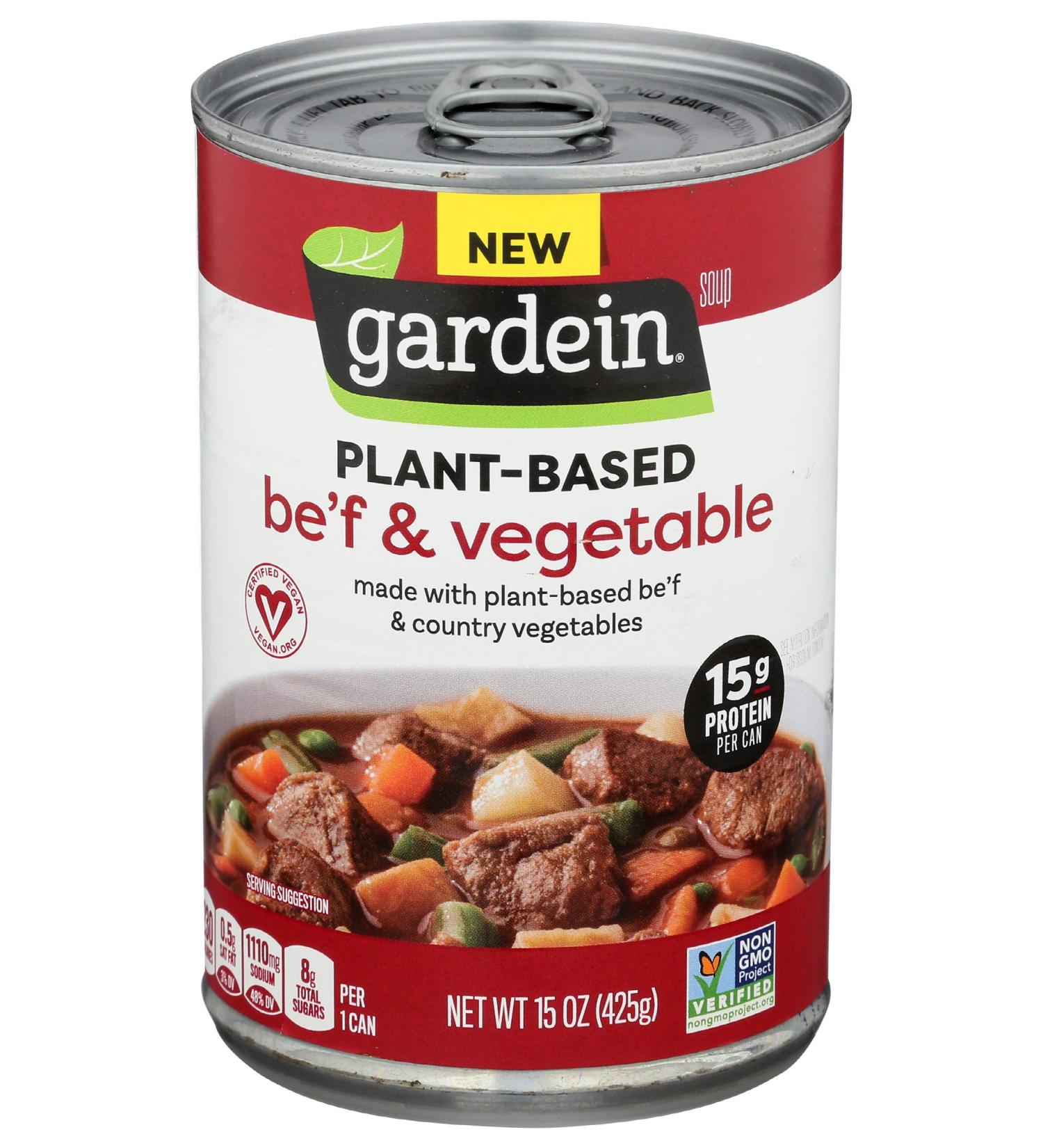 Gardein Plant-Based Be'f and Country Vegetable Soup  15 oz. - Buy Online on GoSupps.com