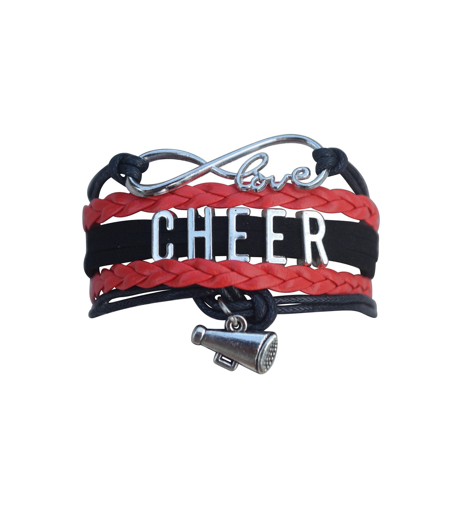 Infinity Love Cheer Charm Bracelet | Adjustable Cheerleading Jewelry in Team Colors - Buy Online on GoSupps.com