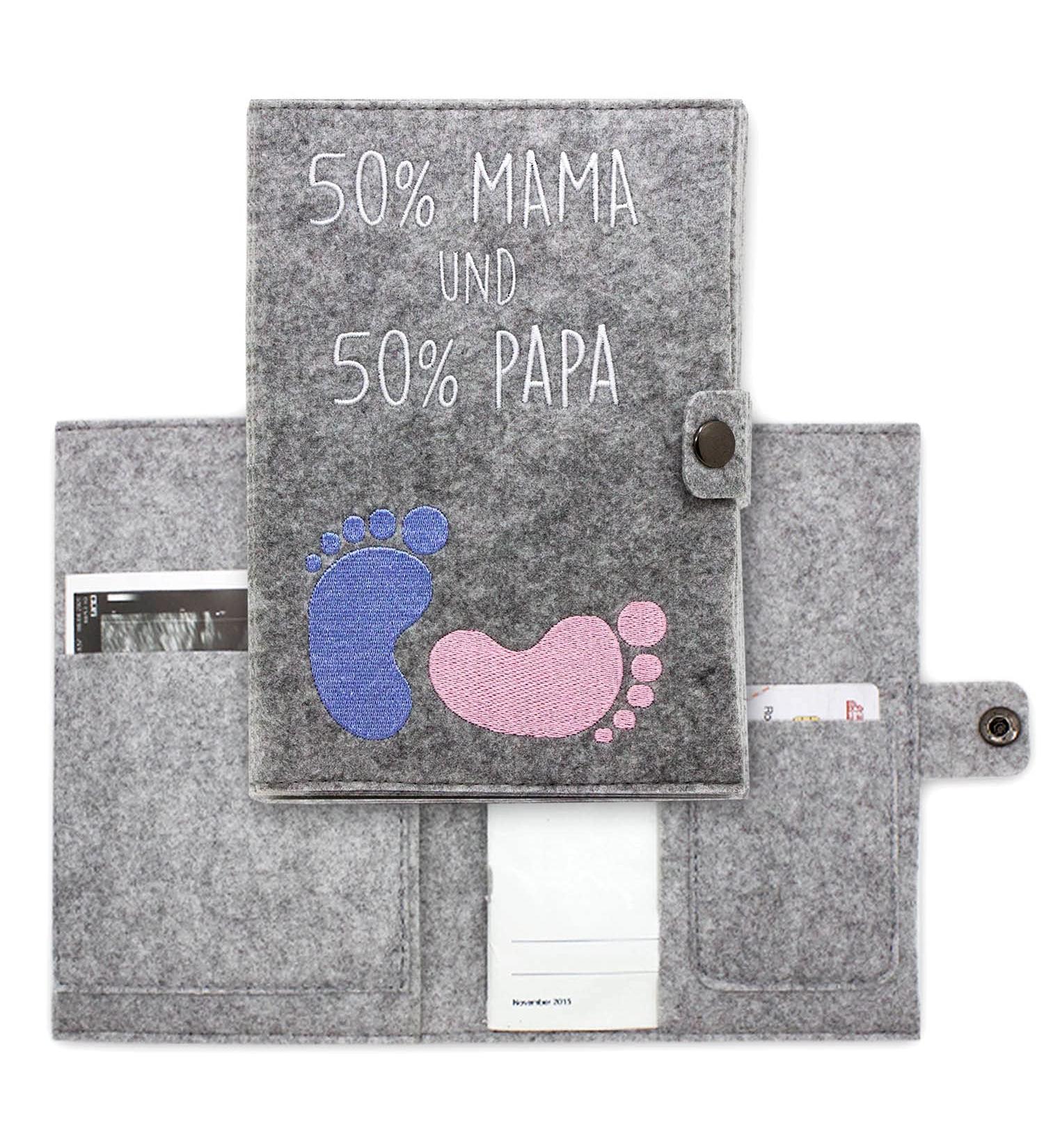 Cozy Raccoon Mutterpass Cover - Felt 50% Mom & Dad | Made in Germany | Personal Gift for Pregnant Moms | Indoor Pockets for Insurance & Ultrasound Images - Buy Online on GoSupps.com