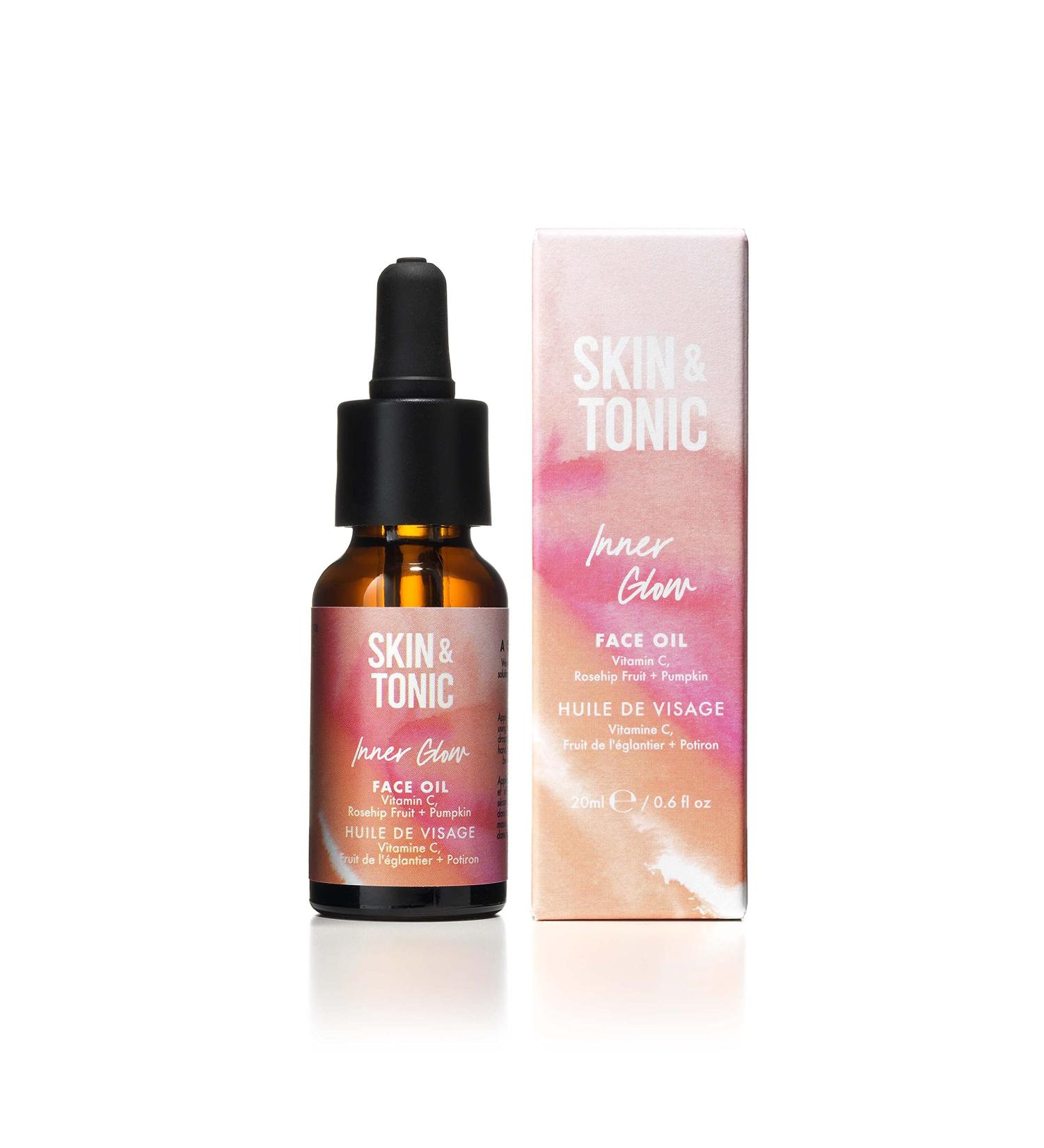SKIN & TONIC Inner Glow Face Oil with Vitamin C and Rosehip For Regenerating Rejuvenating and Smoothing 20ml - Buy Online on GoSupps.com