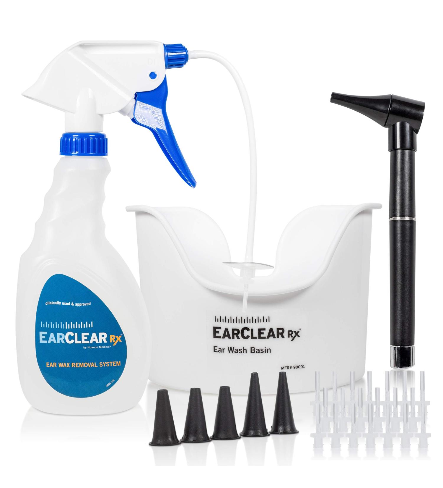 Nuance Medical EarClear Rx Kit - Flexible Tip Ear Cleaning with Otoscope & 20 Disposable Tips - Buy Online on GoSupps.com