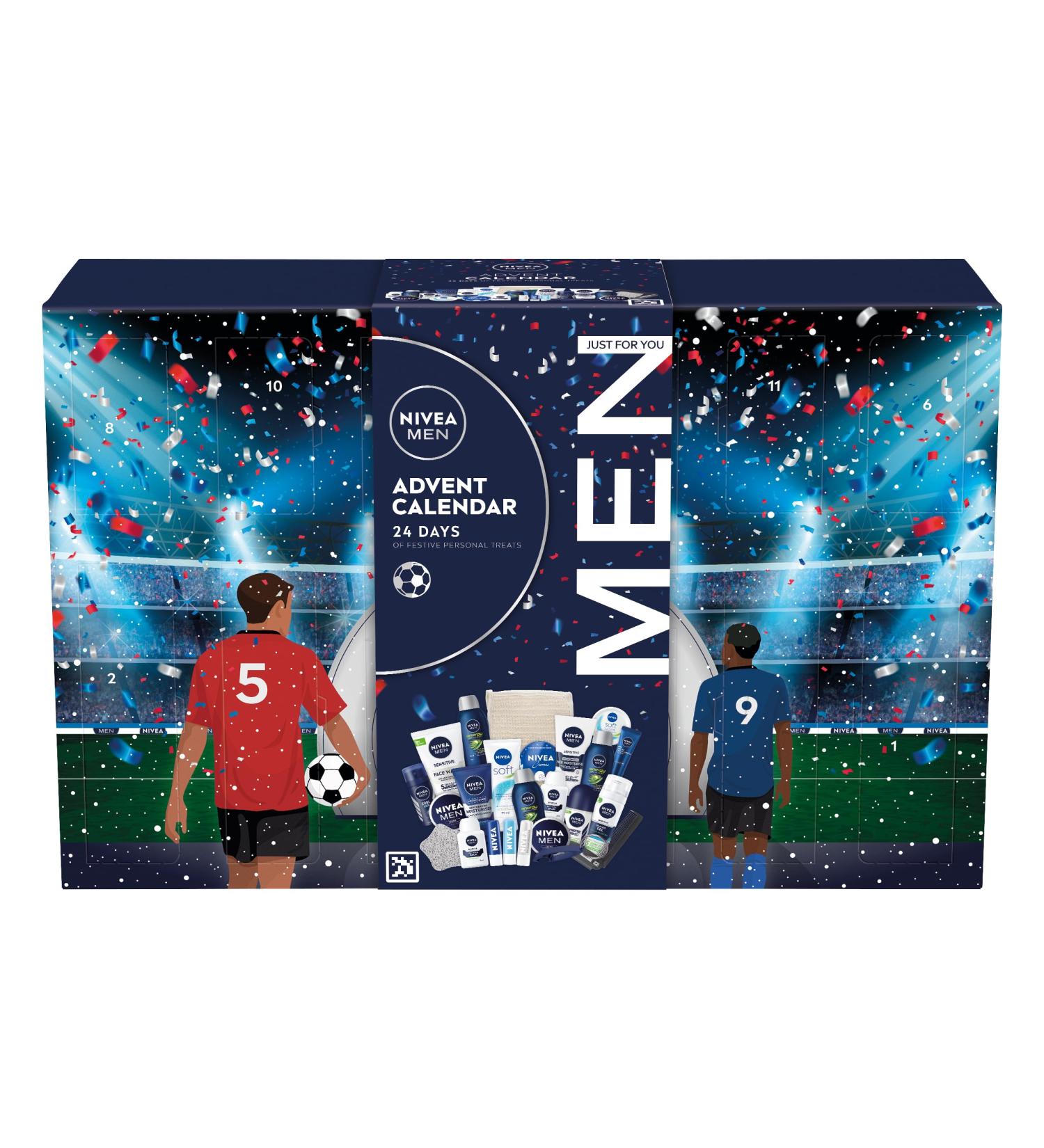 NIVEA MEN Advent Calendar 2024 Gift Set (24 Pieces) Men Gift Set Includes Men's Moisturiser Face Wash Shower Gel Post Shave Balm Lip Balms Anti-perspirants and More - Buy Online on GoSupps.com