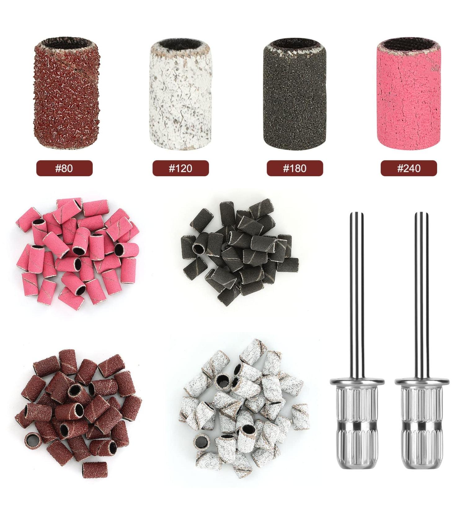 120pcs Grinding Sleeve Nail Cutter Set | Nail Drill Attachments & Grits for Manicure & Pedicure - Ideal for Nail Art Care - Buy Online on GoSupps.com