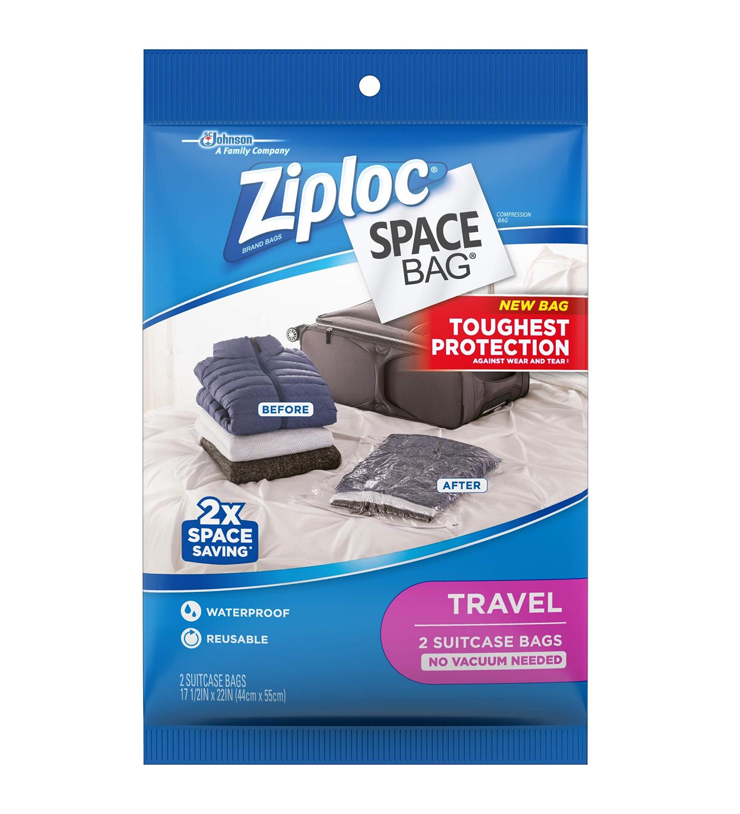 Ziploc Space Bag Clothes Vacuum Sealer Storage Bags - 2ct for Home Organization & Travel - Buy Online on GoSupps.com