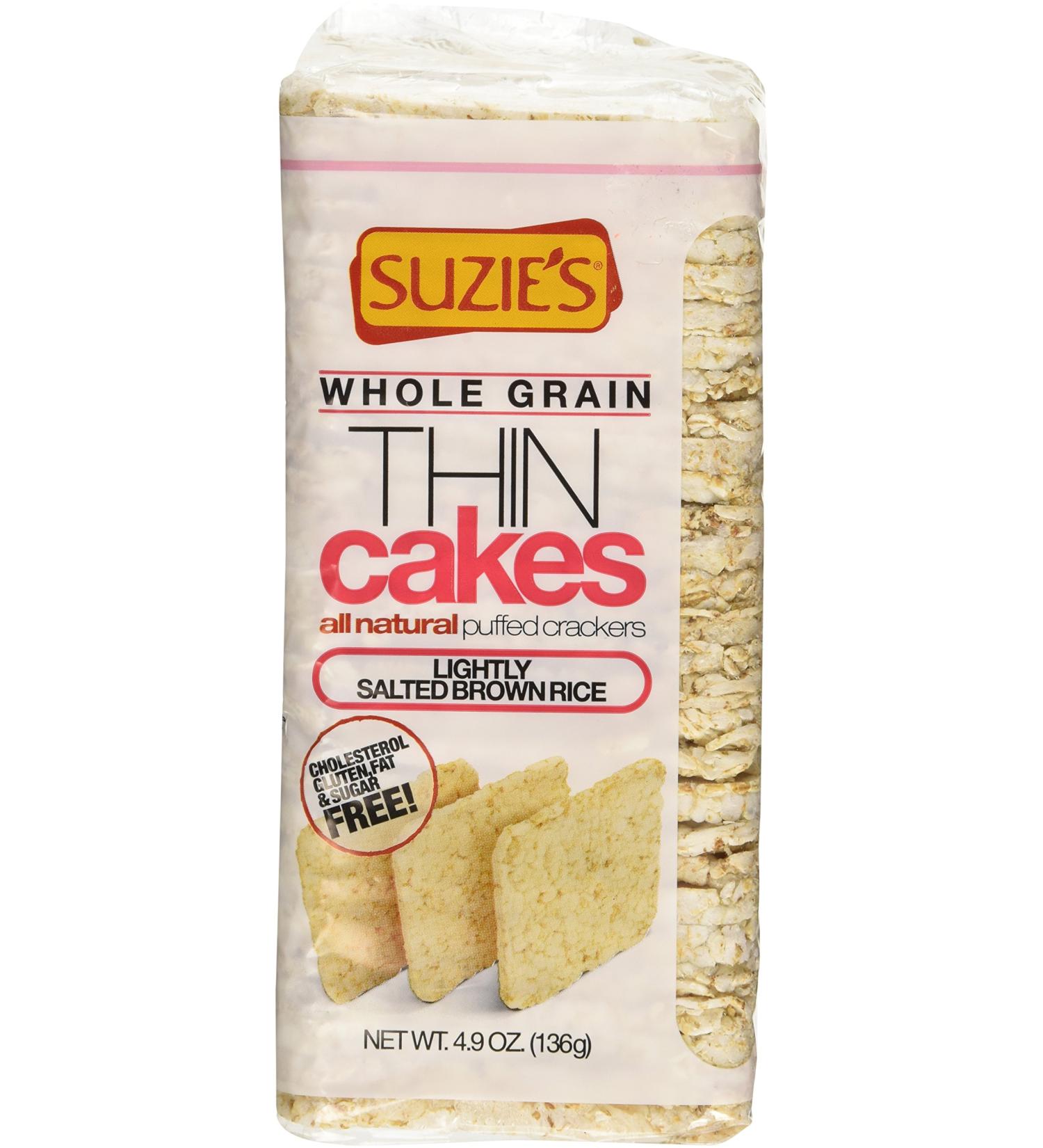 Buy Suzie's Whole Grain Thin Cakes - Lightly Salted Brown Rice Crackers 4.9oz - Buy Online on GoSupps.com