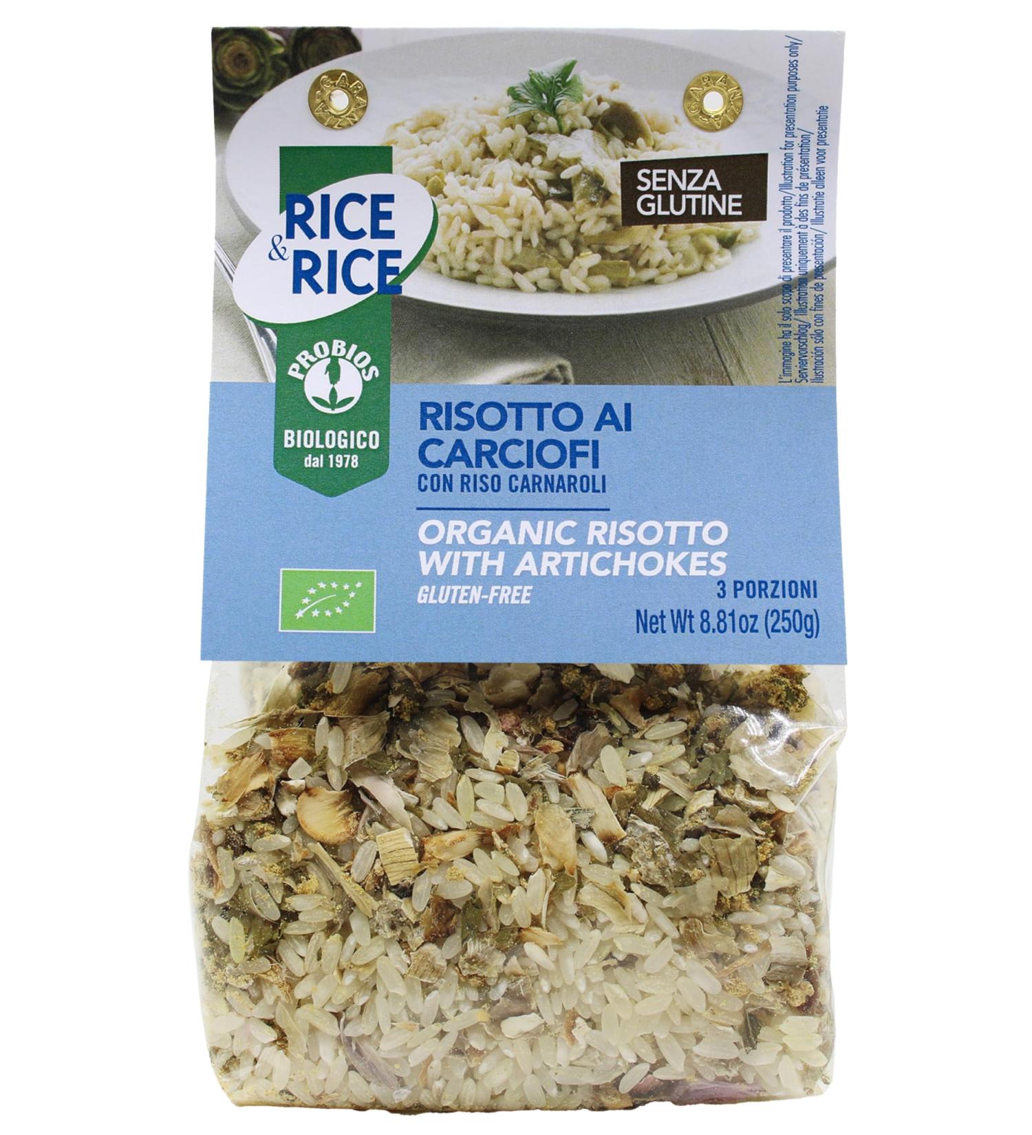 Probios Probios Rice & Rice Risotto with Artichokes Gluten Free Ready to Bake 250g Pack of 8 - Buy Online on GoSupps.com