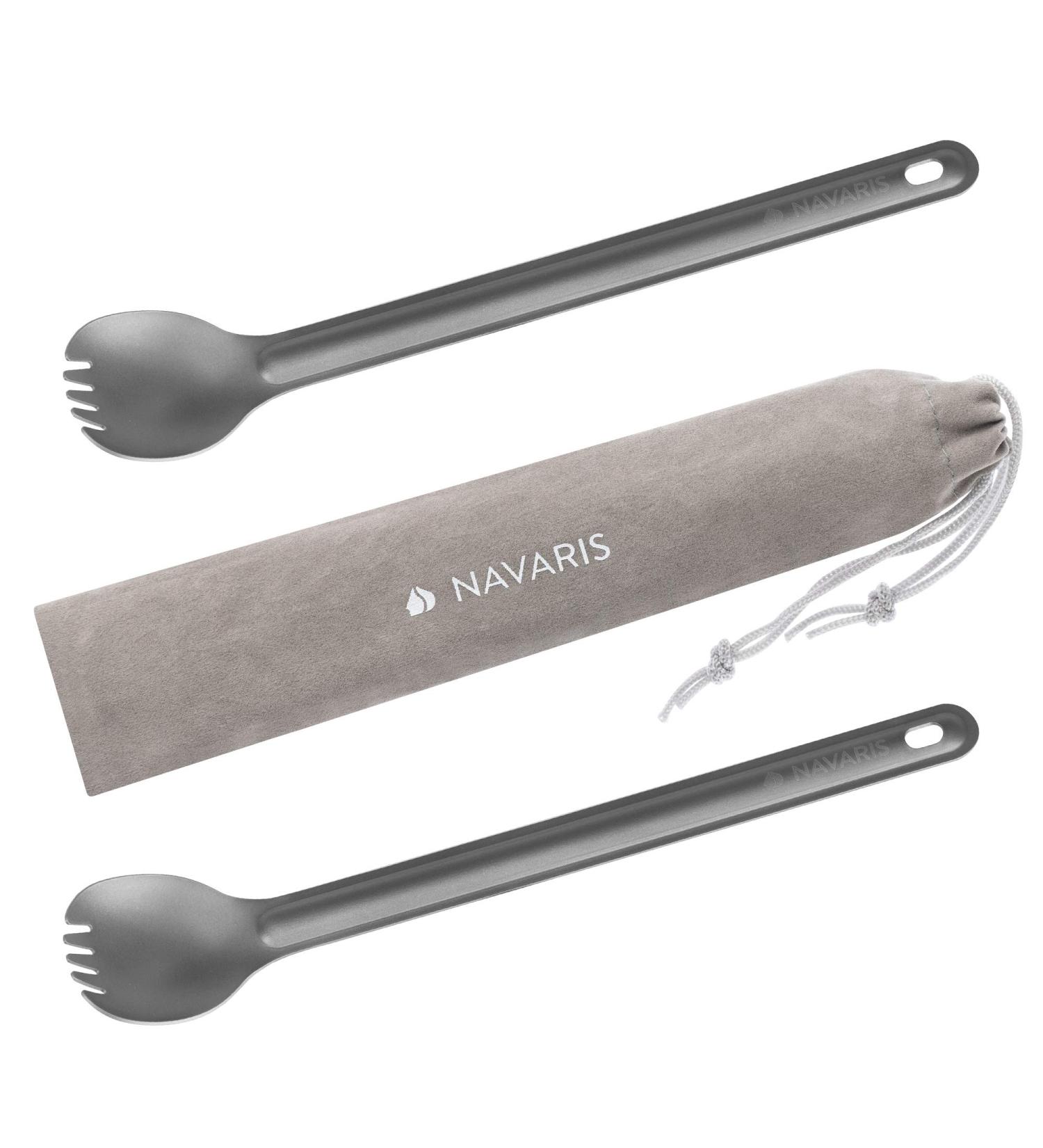 Navaris Long Handle Titanium Sporks (Set of 2) - 8.4, Perfect for Backpacking and Camping - Buy Online on GoSupps.com