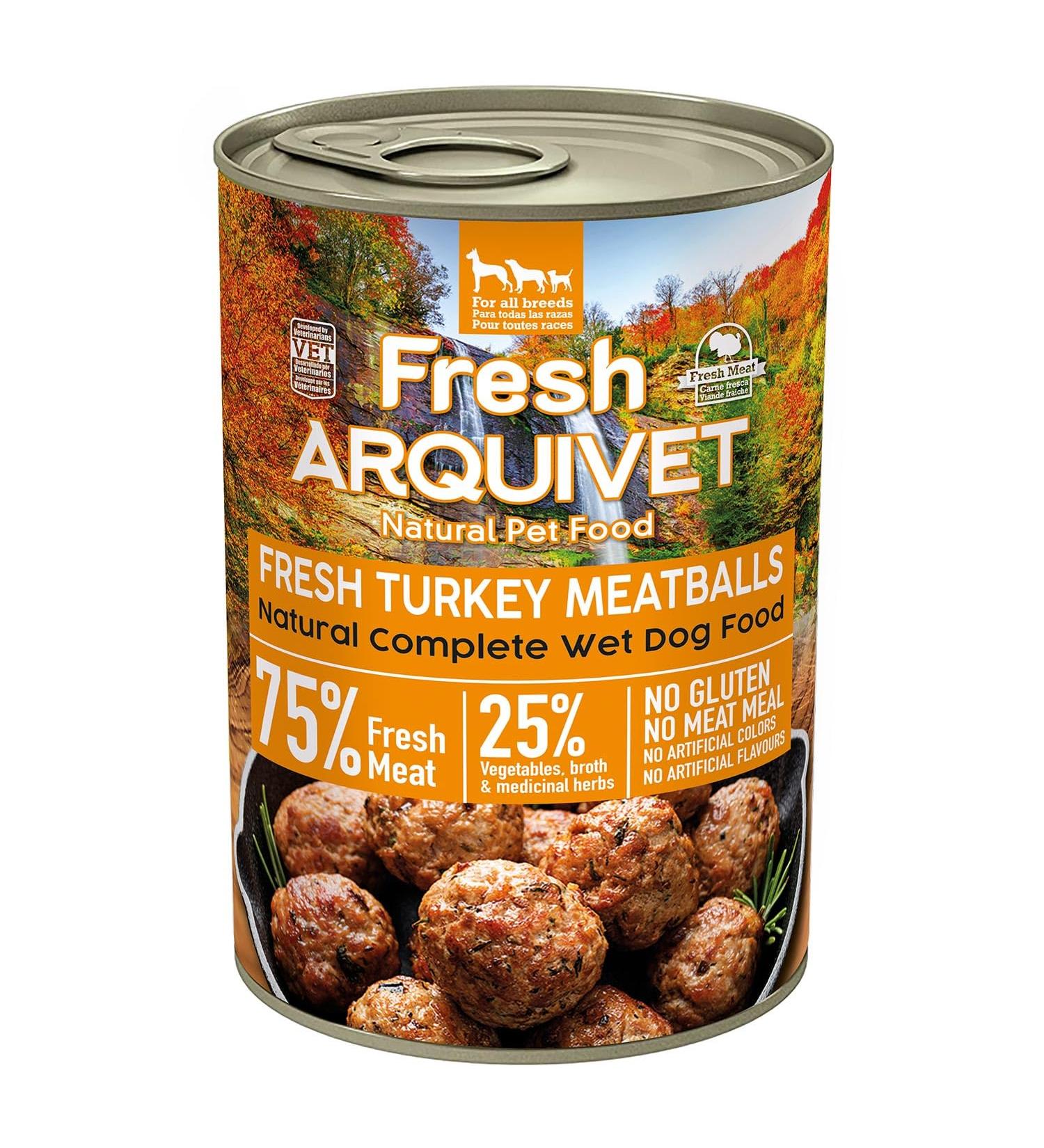 ARQUIVET Fresh Turkey Meatballs - Boxes of Turkey Broccoli and Pumpkin Meatballs - Pack of 6 units x 400g - Food - Buy Online on GoSupps.com