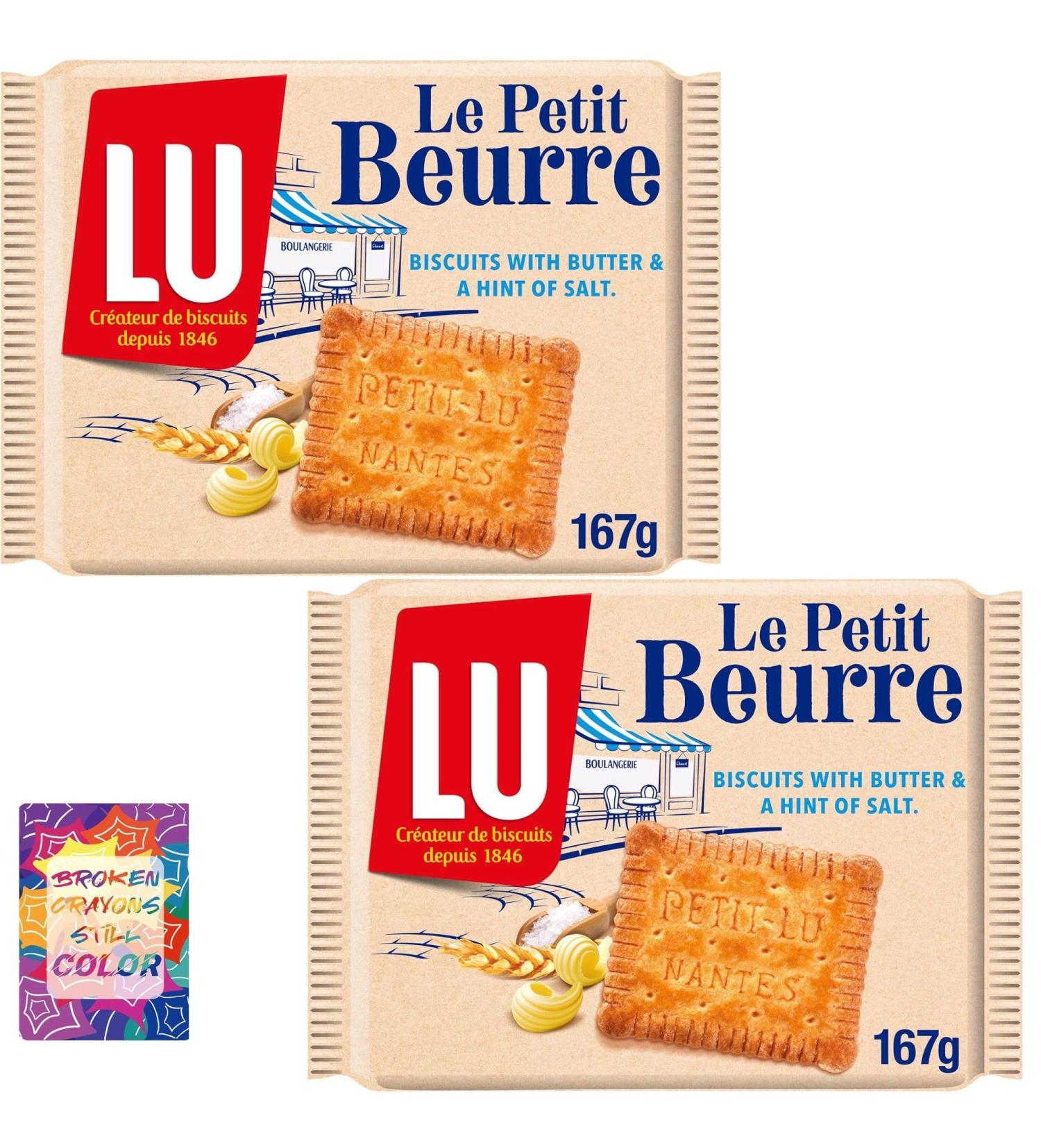 LU Le Petit Beurre Biscuits 167g (2 Pack Bundle) With Oerich Inspirational Card - Buy Online on GoSupps.com