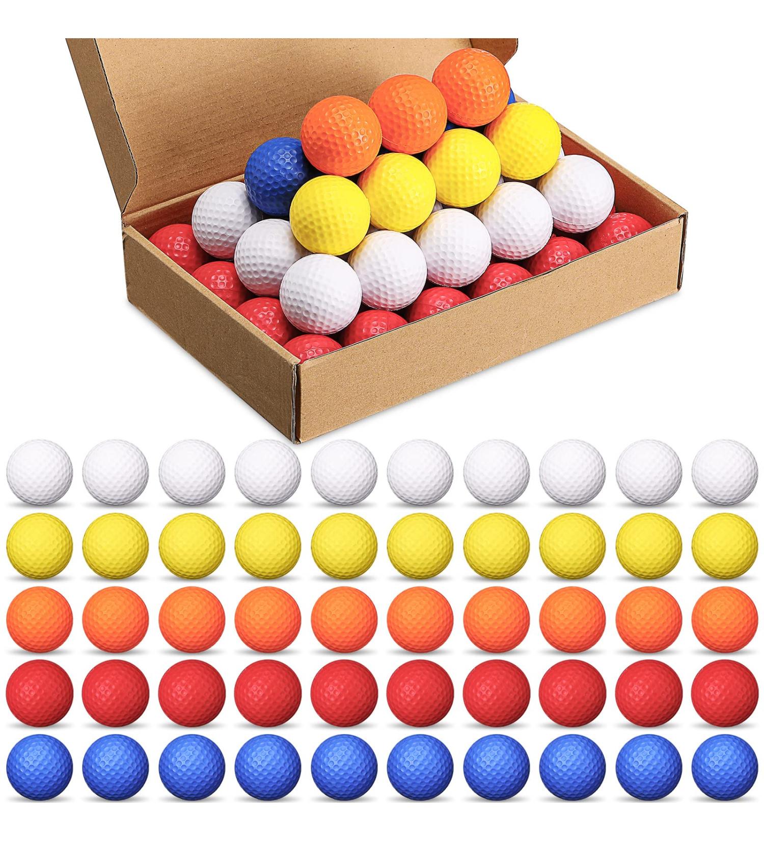 120 Pack Foam Golf Practice Balls - Realistic Feel, Limited Flight Training Balls for Indoor/Outdoor Use - Multi Colored Soft Balls for Golf Parties - Buy Online on GoSupps.com