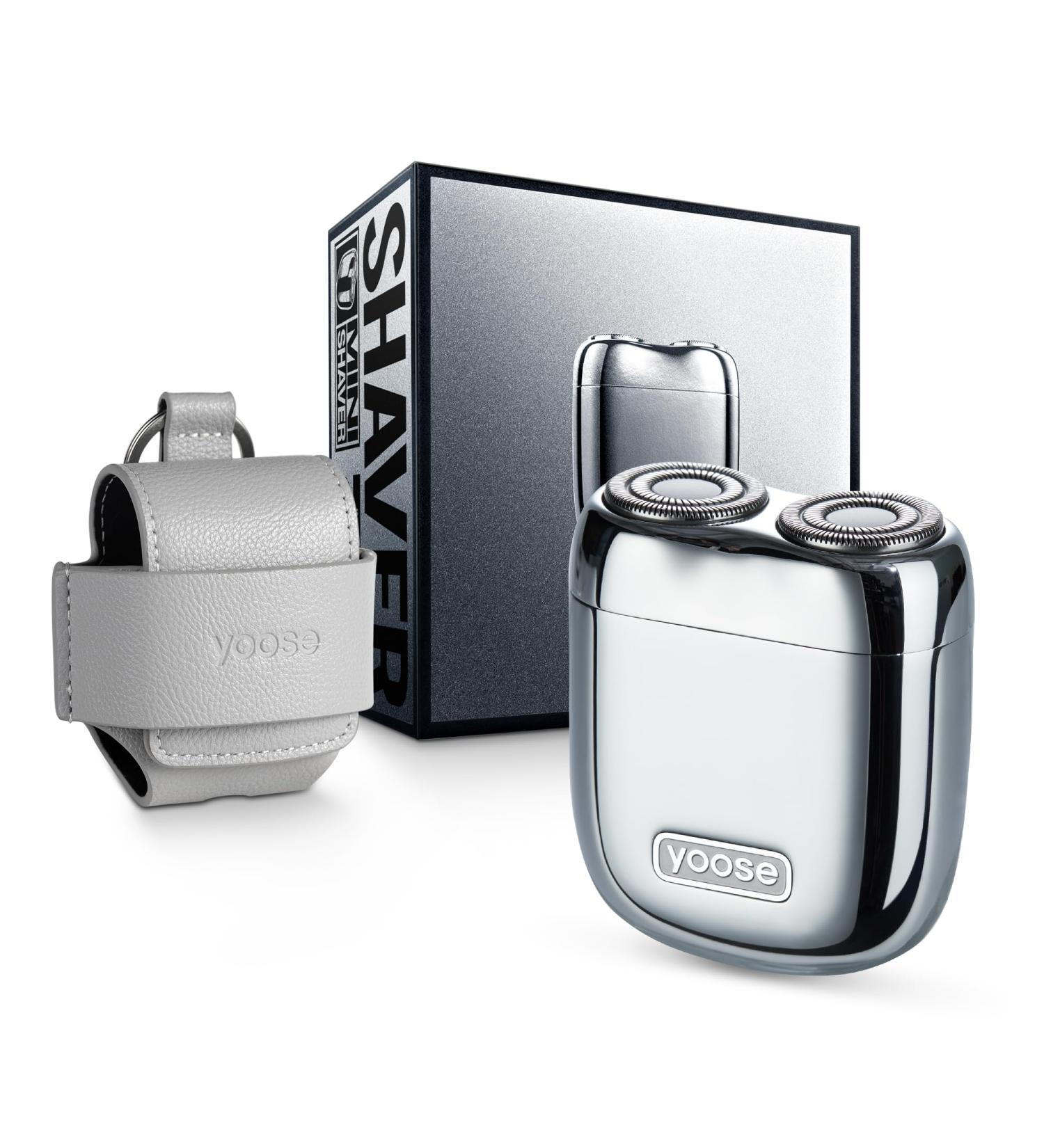 Alloy Mini Electric Razor for Men Portable Cordless Travel Electric Shaver USB-C Rechargeable Electric Shavers for Men IPX7 Waterproof Magnetic Detachable Head Dry Shave Leather Case Included Silver - Buy Online on GoSupps.com