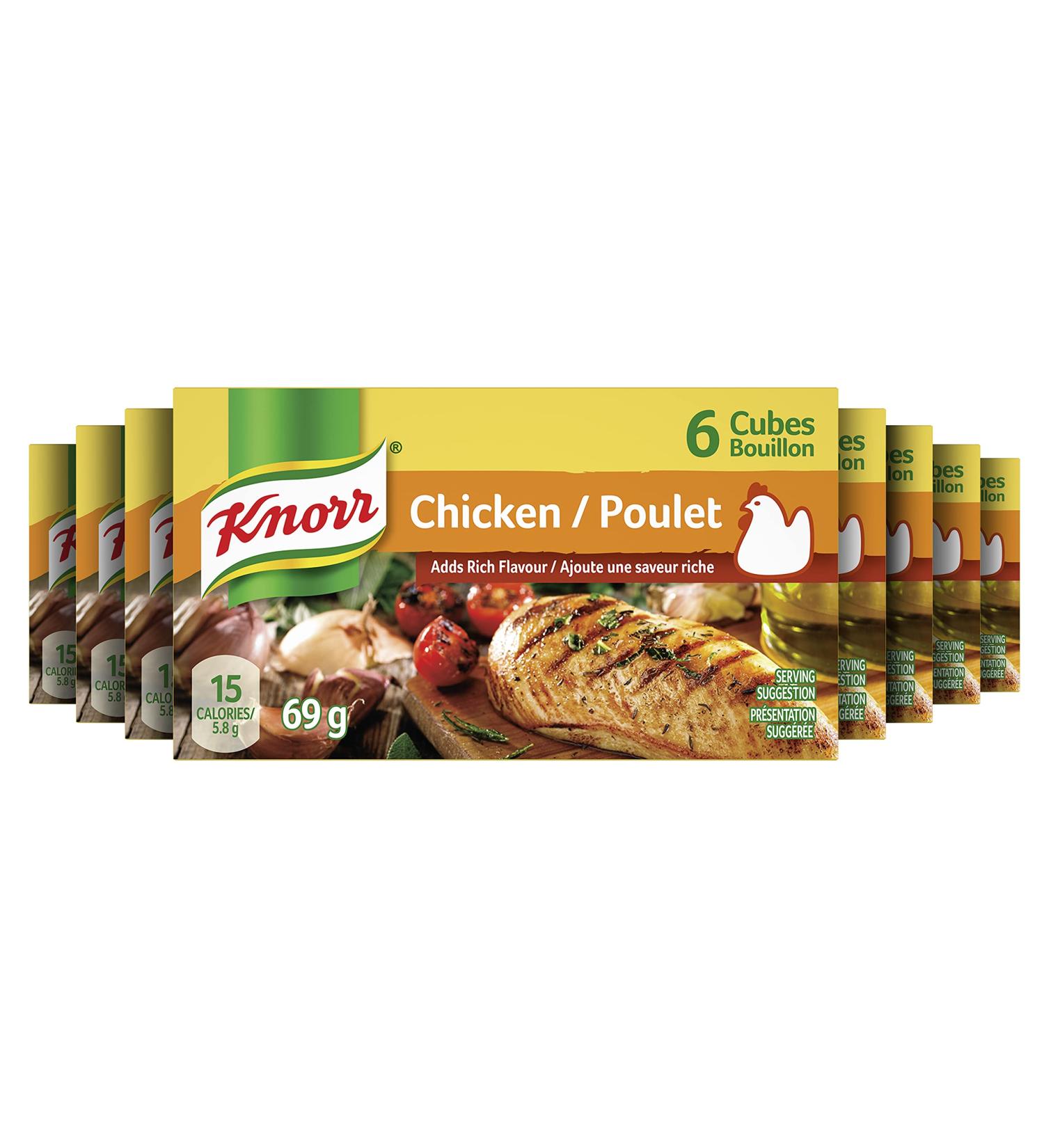 Knorr Bouillon Cubes for rich deep chicken flavour Chicken made with ingredients 69 g pack of 8 Chicken 69 g (Pack of 8) - Buy Online on GoSupps.com