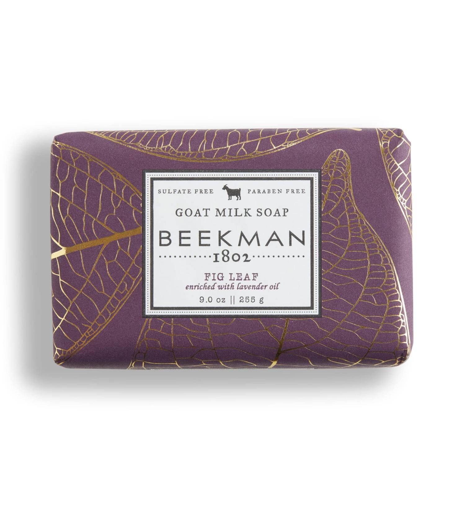 Beekman 1802 Goat Milk Soap Bar Fig Leaf 9 oz - Nourishing, Moisturizing & Hydrating Body Soap - Ideal for Sensitive Skin - Cruelty Free - Buy Online on GoSupps.com