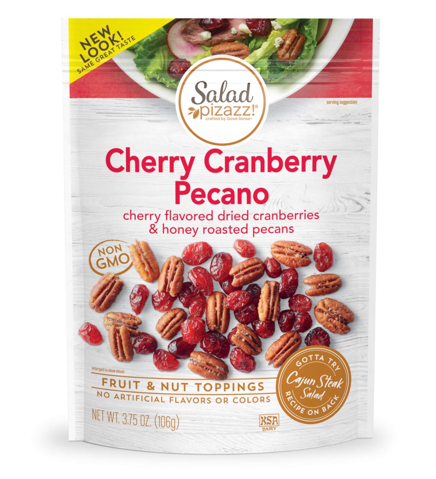 Salad Pizazz Cherry Cranberry Pecano Salad Toppers 3.75 oz (Pack of 6) - Non-GMO, No Artificial Flavors or Colors, Kosher - Buy Online on GoSupps.com