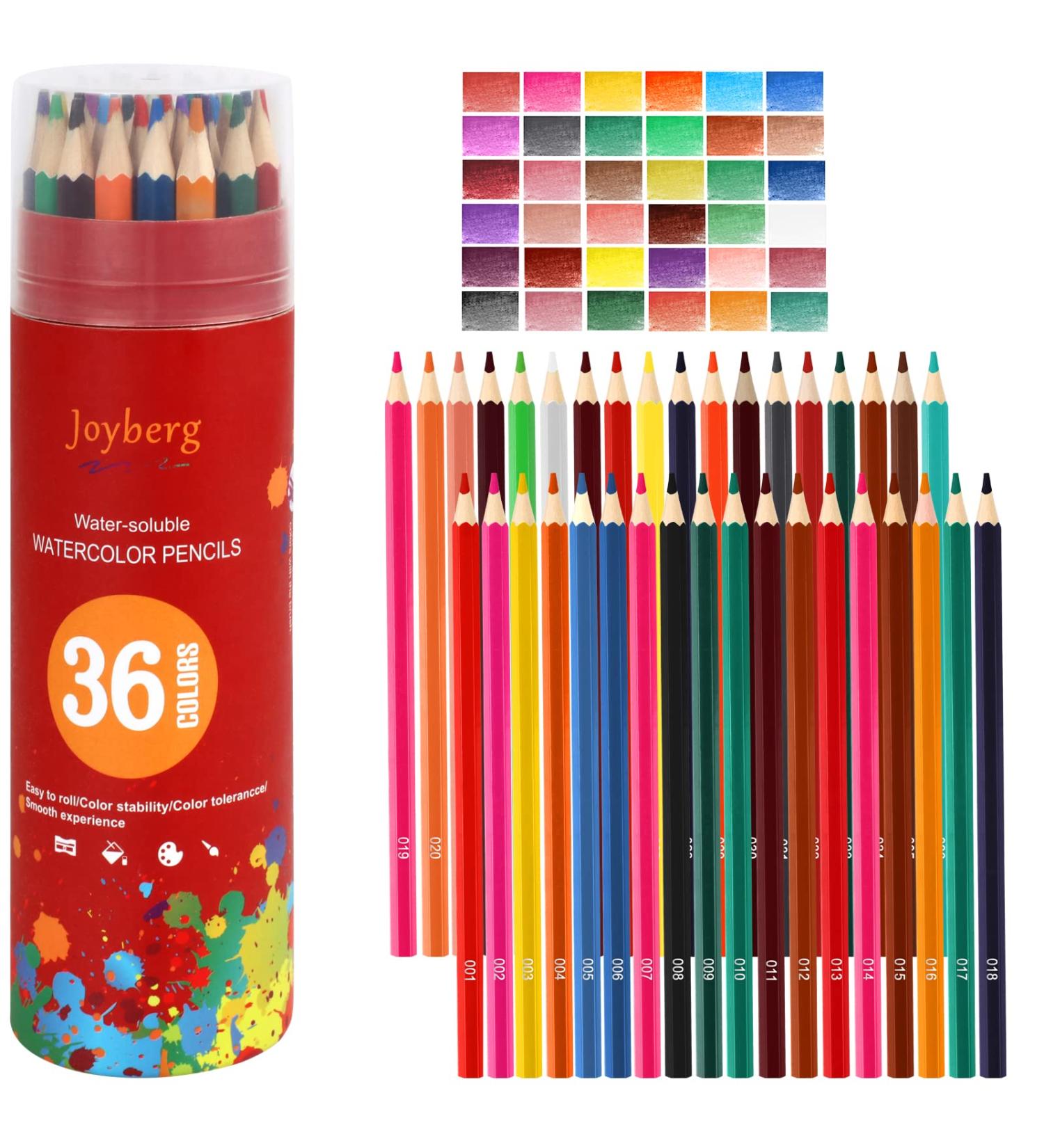 36-Color Watercolor Pencils Set for Adults and Teens - Artist Drawing and Sketching Supplies for Coloring and Painting - Buy Online on GoSupps.com