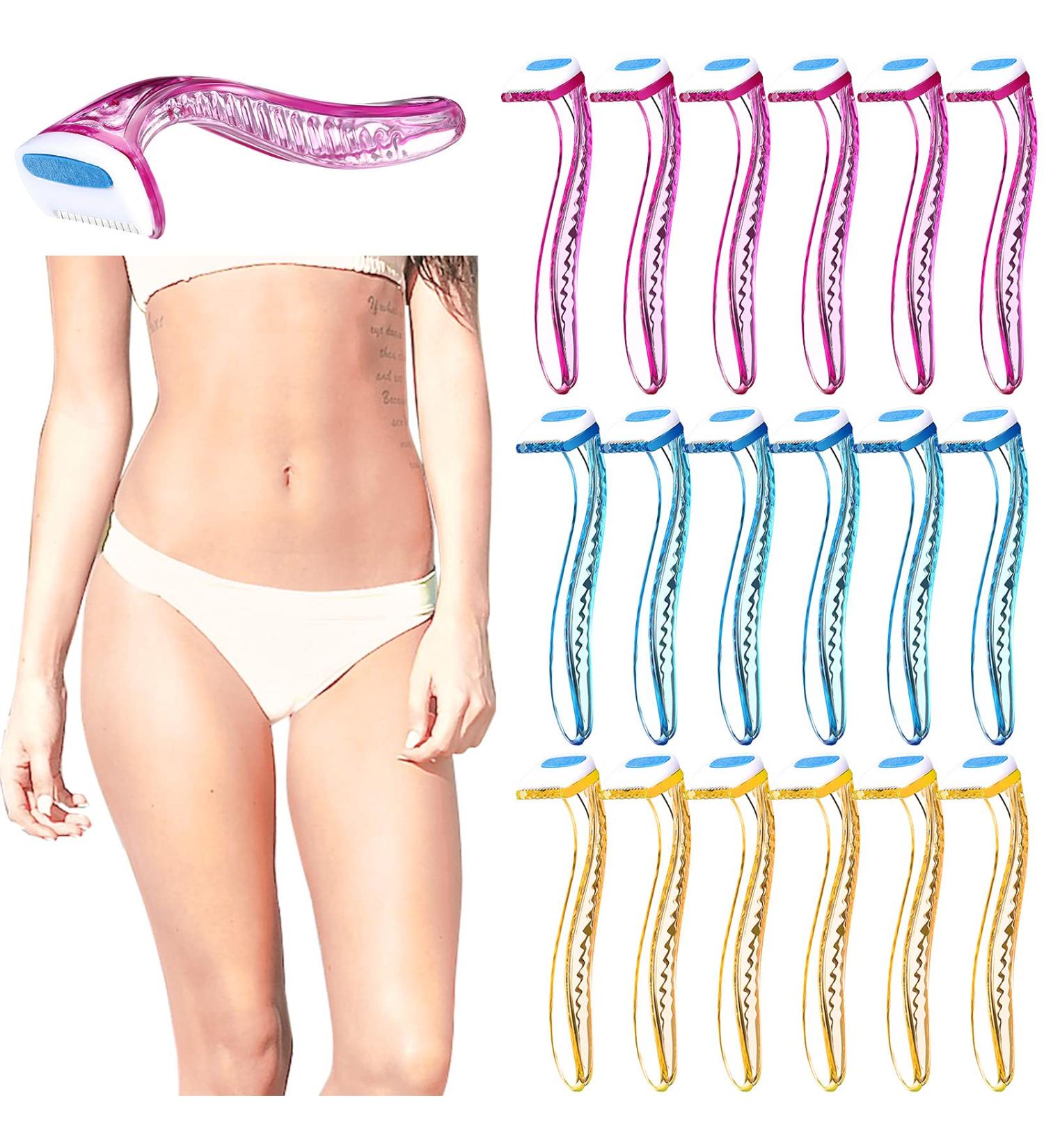 16-Piece Bikini Disposable Razors for Women - Travel Pubic Hair Removal Beauty Razor Set - T-Type Bikini Line Trimmer - Body Cosmetic Tool (Rose Red/Blue/Yellow) - Buy Online on GoSupps.com