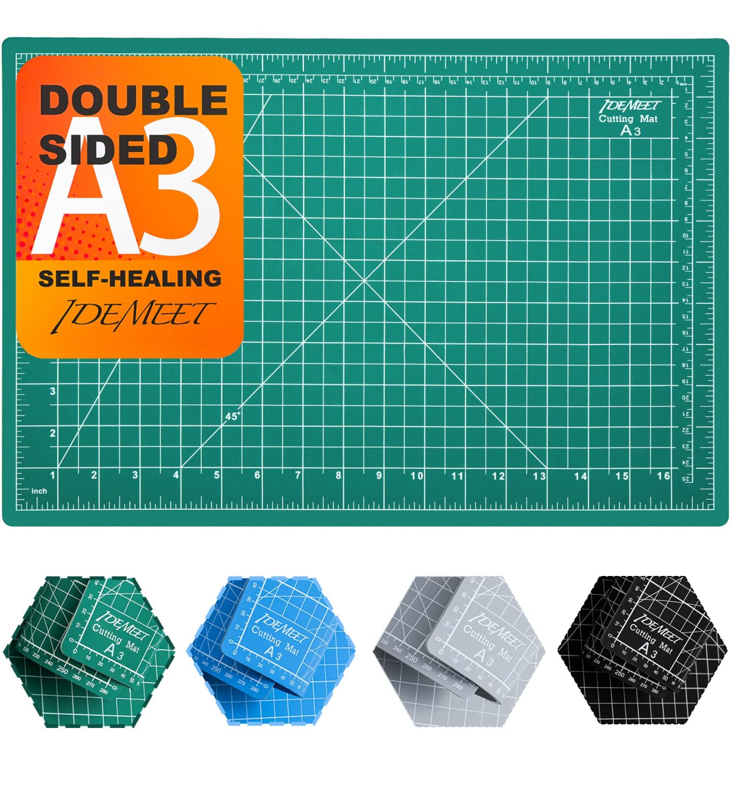 18" x 12" Self Healing Sewing Mat  Idemeet Rotary Cutting Mat for Craft  5-Ply Blade Table Protecter Cut Board for Handcraft Project  A3  Green Green A3 - Buy Online on GoSupps.com
