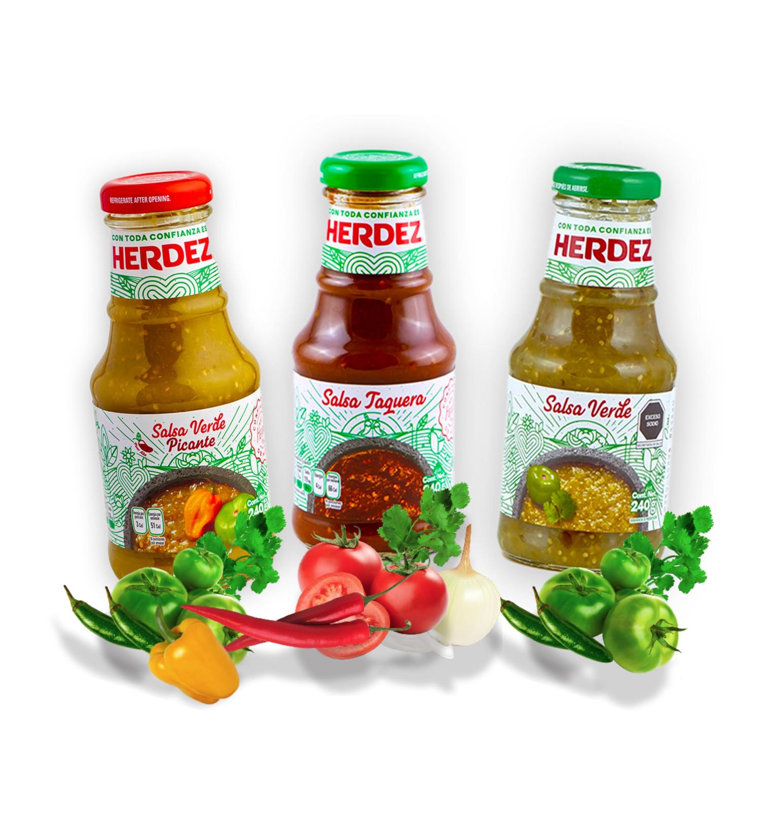 Buy Herdez Salsa Set - Salsa Verde Guacamole & Salsa Verpen (240g) | Authentic Mexican Sauces | Pack of 3 - Buy Online on GoSupps.com