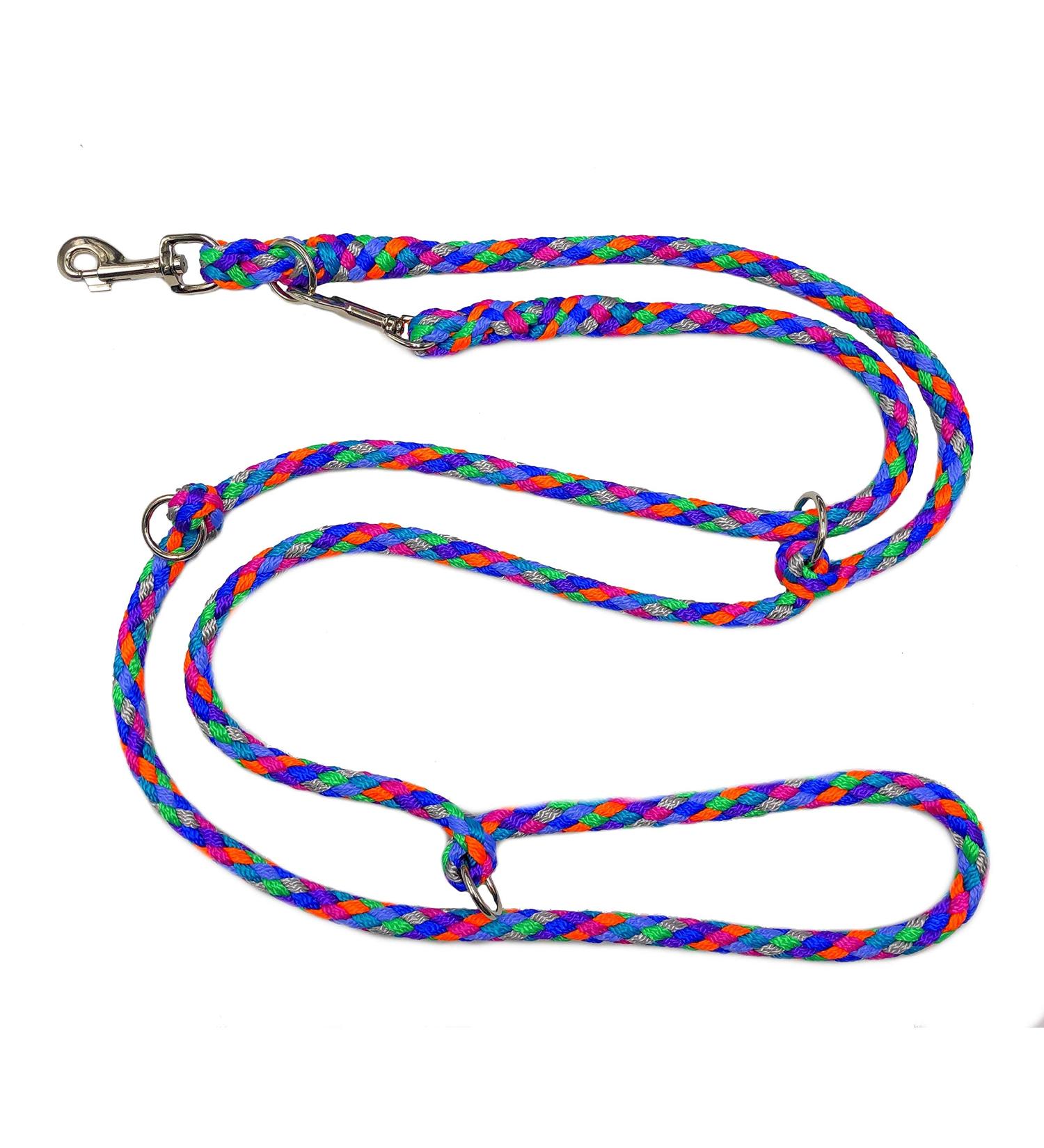 Dog linen large dogs up to 80 kg double -line jumbo 2.40m / 2.80m / 3.50m / 5m adjustable exercise line / guide very stable (2.40m 3 -fold adjustable Florida (7 pastel colors)) 2.40m 3 -fold florida (7 pastel colors)