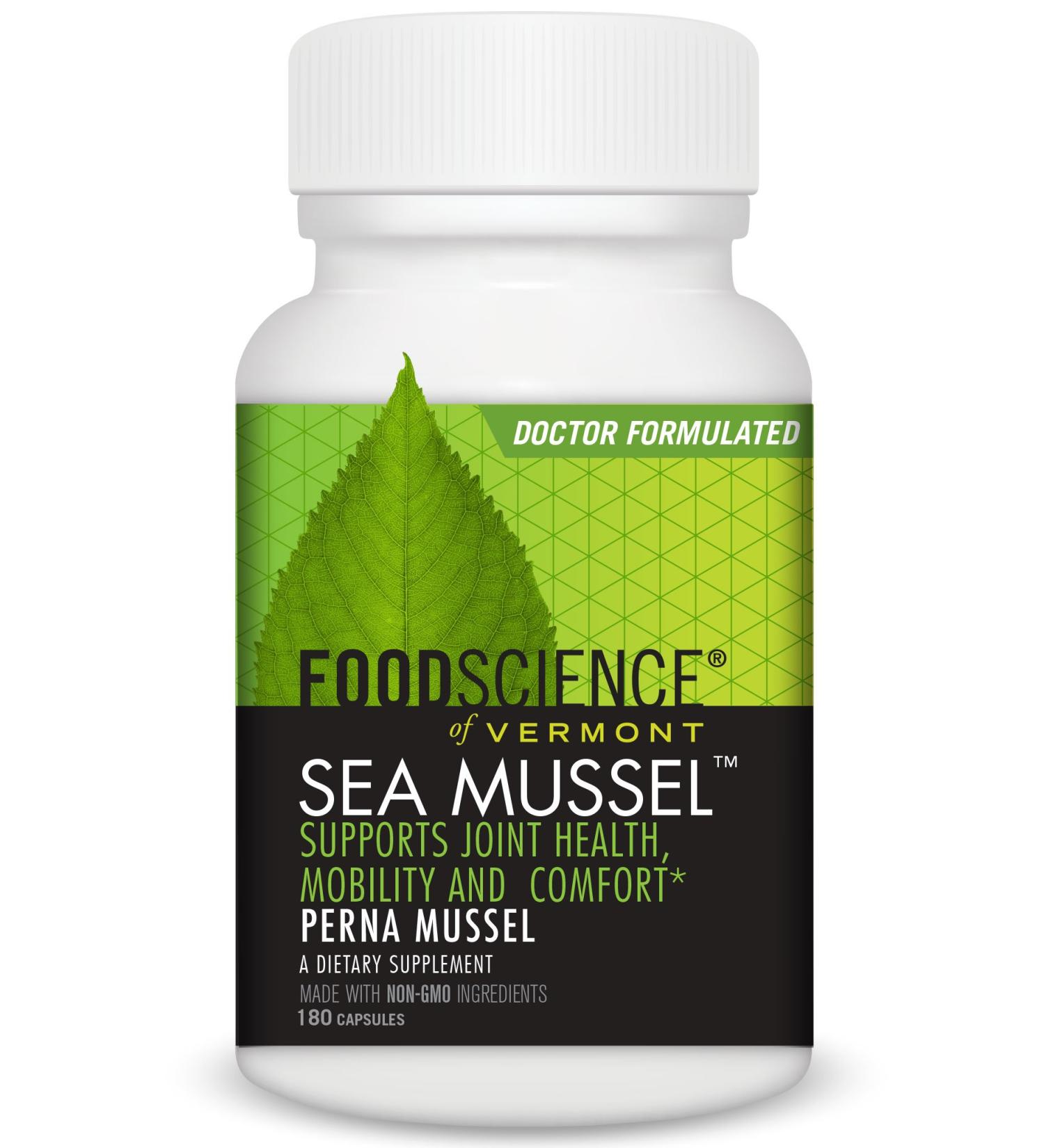 FoodScience of Vermont Green Lipped Sea Mussel Supplement 180 Capsules - Joint Health & Mobility Support - Buy Online on GoSupps.com