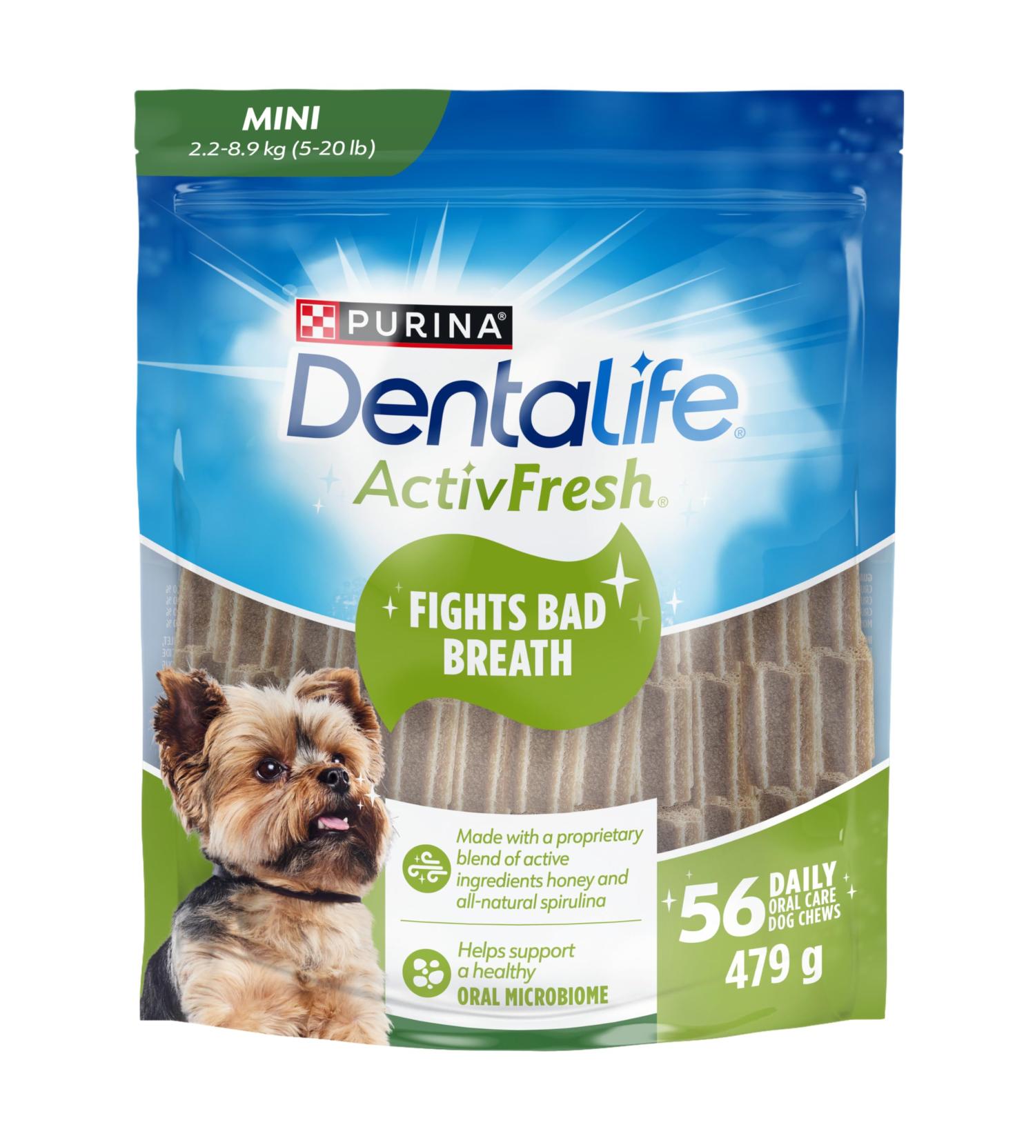 DentaLife ActivFresh Dog Treats for Mini Breed Dogs - 479 g Pouch (1 Pack) 479 g (Pack of 1) - Buy Online on GoSupps.com