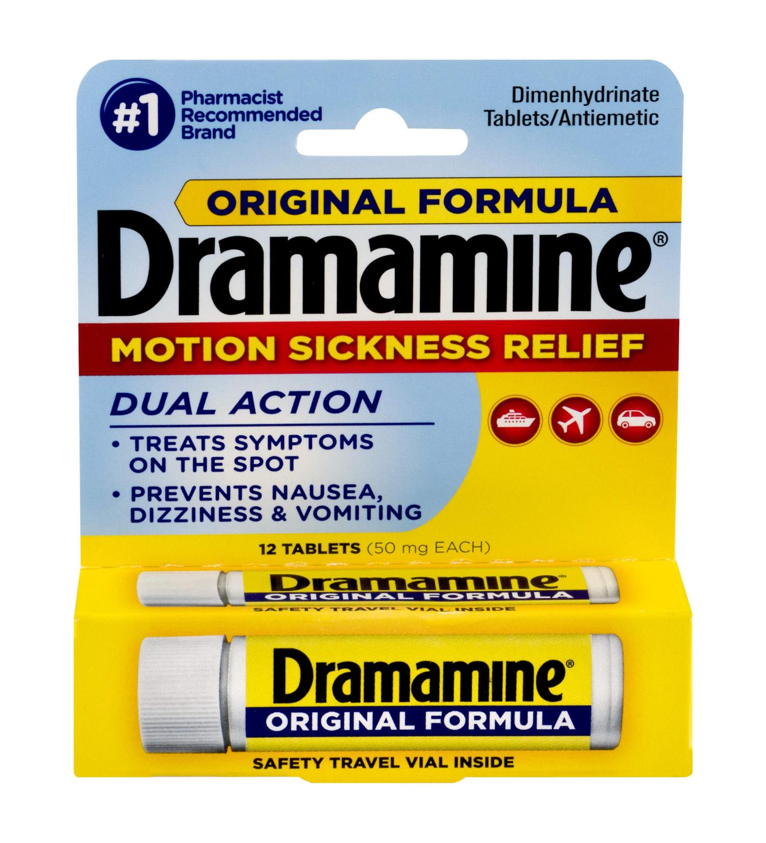 Dramamine Non-Drowsy Naturals Motion Sickness Relief - 12 Count - Buy Online on GoSupps.com