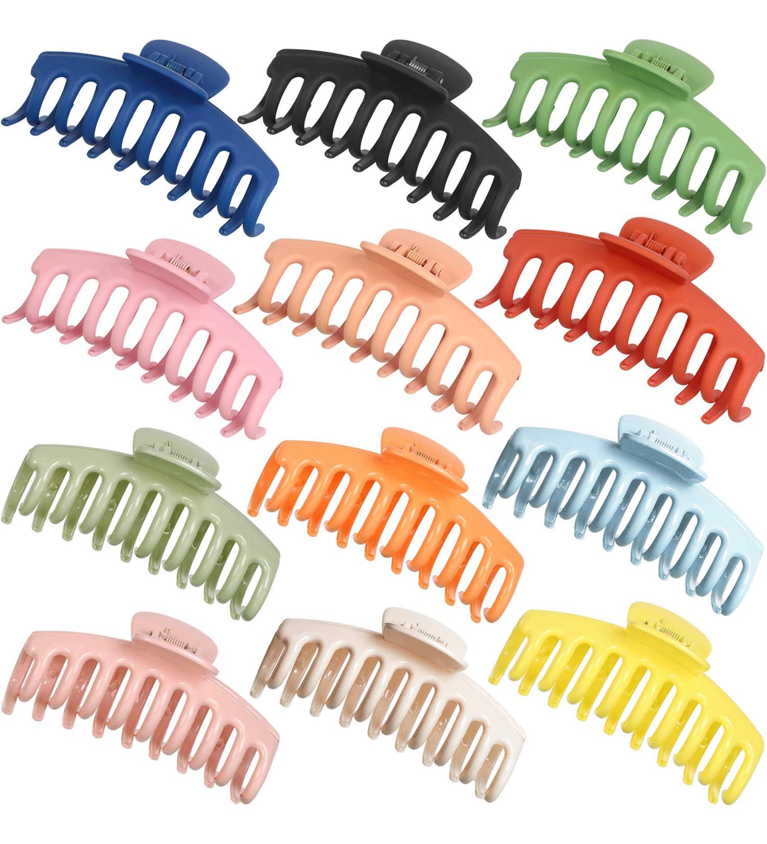 12 Pieces Big Hair Claw Clips - Non Slip Large Jaw Clips for Strong Hold - Styling Accessories for Women Girls - 12 Colors - Perfect Christmas Gift - Buy Online on GoSupps.com