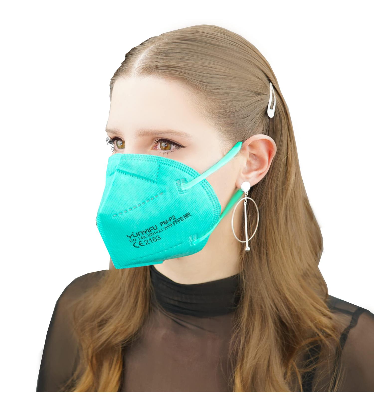 Buy ProMedicalCare FFP2 Colored Face Masks (Turquoise) - Individually Packed 100 Pack - International Shipping Available - Buy Online on GoSupps.com