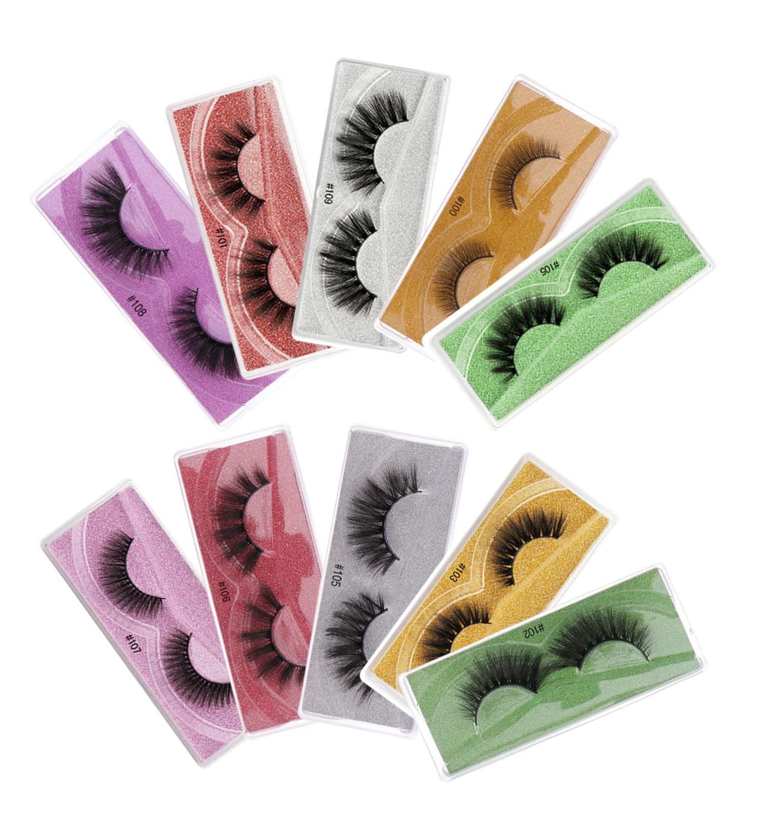 minkissy 10 Pairs False Eyelashes Set False Lashes Magnetic False Eyelashes Lashes Bulk Black Eyelash Fake Eyelashes for Women Handmade Eyelashes Cross Imitation Makeup Tools 3d - Buy Online on GoSupps.com
