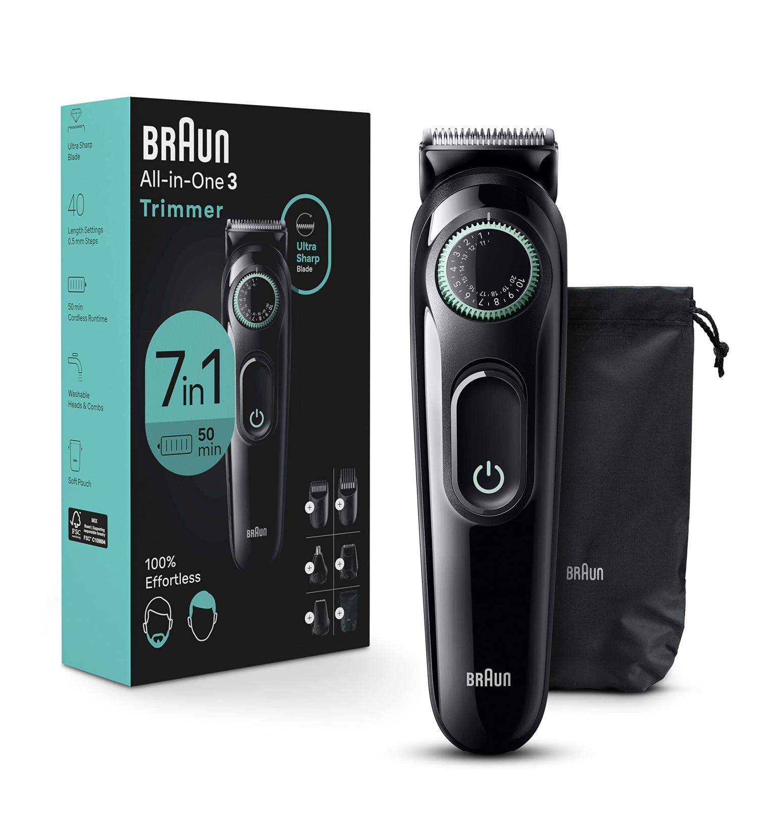 Braun Series 3 3470 All-in-One Style Kit for Men - 7-in-1 Trimmer with Ultra-Sharp Blade, 40 Length Settings, and Washable Design - Buy Online on GoSupps.com
