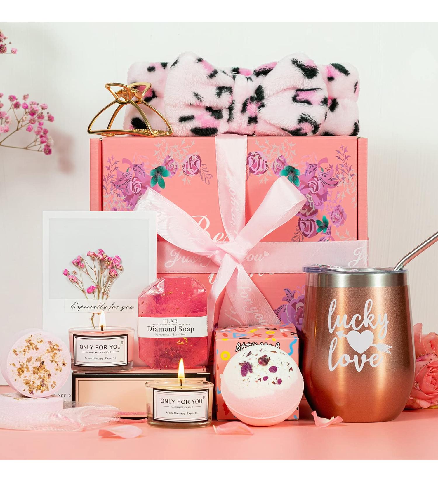 Valentine Gifts for Women - Spa Gift Box & Tumbler Set for Best Friends Moms Sisters & Girlfriends - Unique Relaxing Birthday Gifts - Buy Online on GoSupps.com