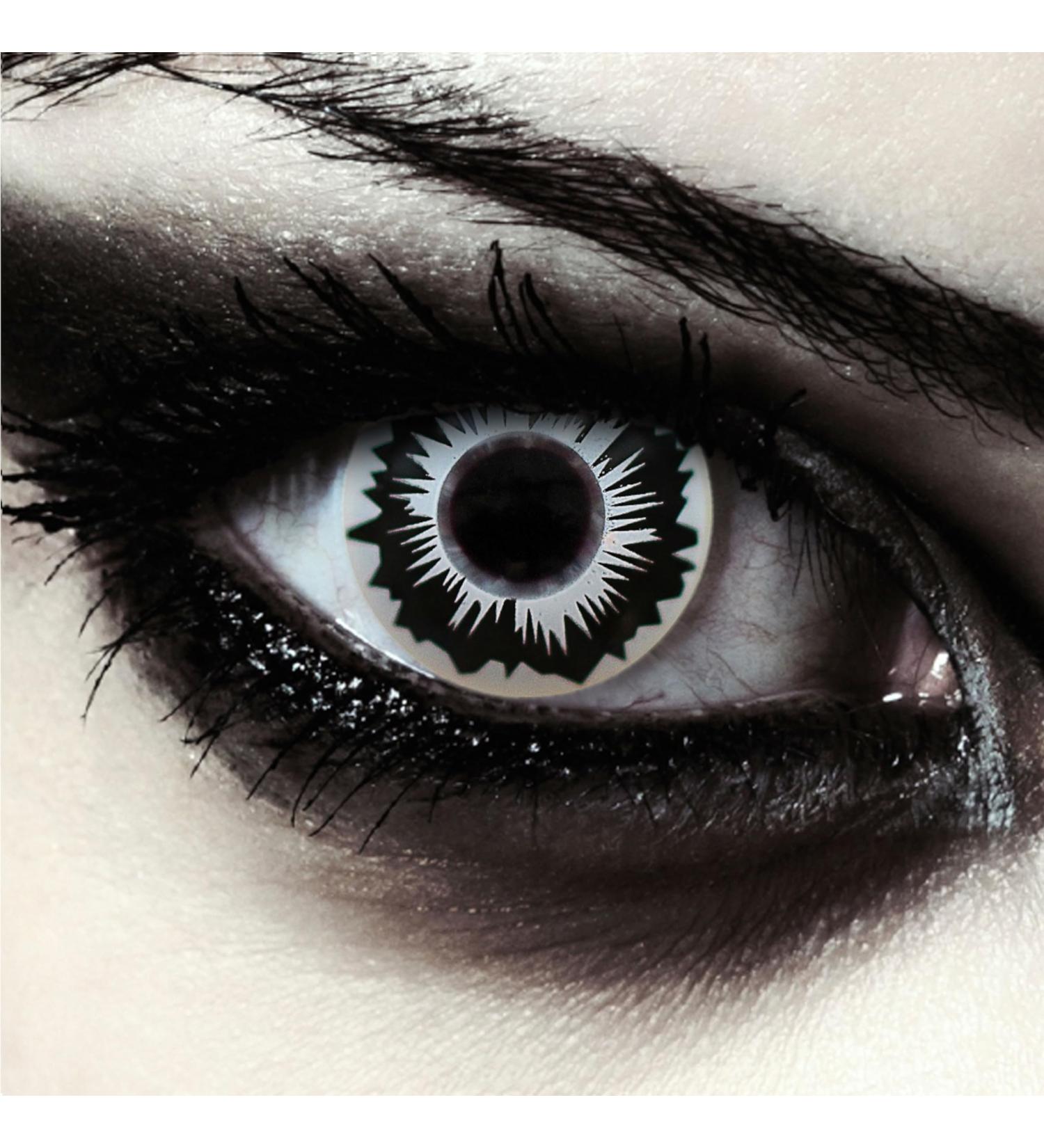 DESIGNLENSES: White & Black Halloween Costume Contact Lenses - Soft Zombie Colored Lenses (1 Pair No Prescription) - Buy Online on GoSupps.com