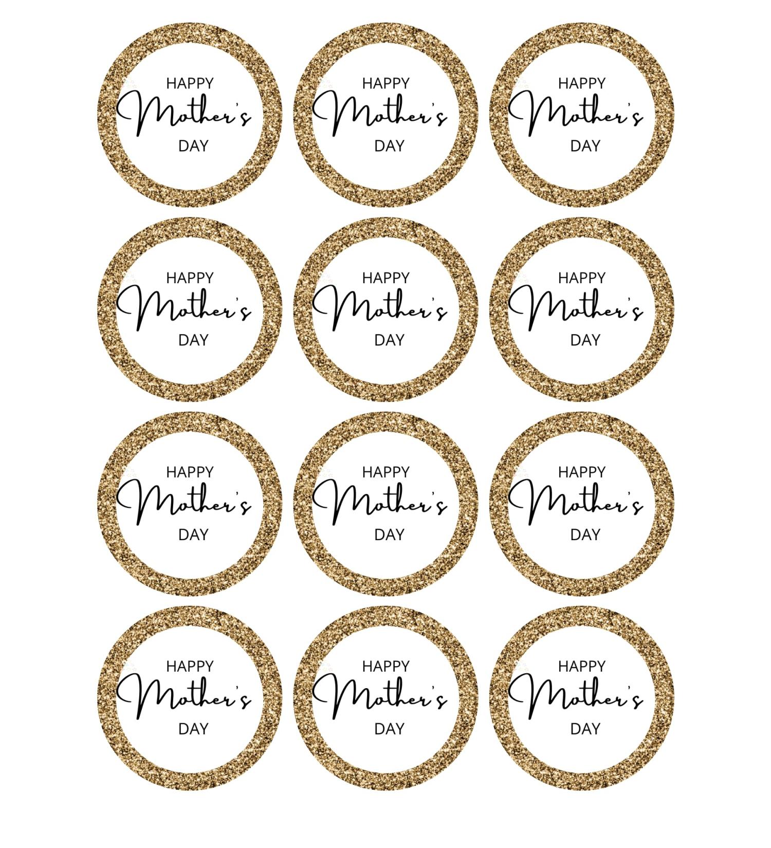 12 x 6cm Mothers Day edible cocktail drink toppers uncut Style 3