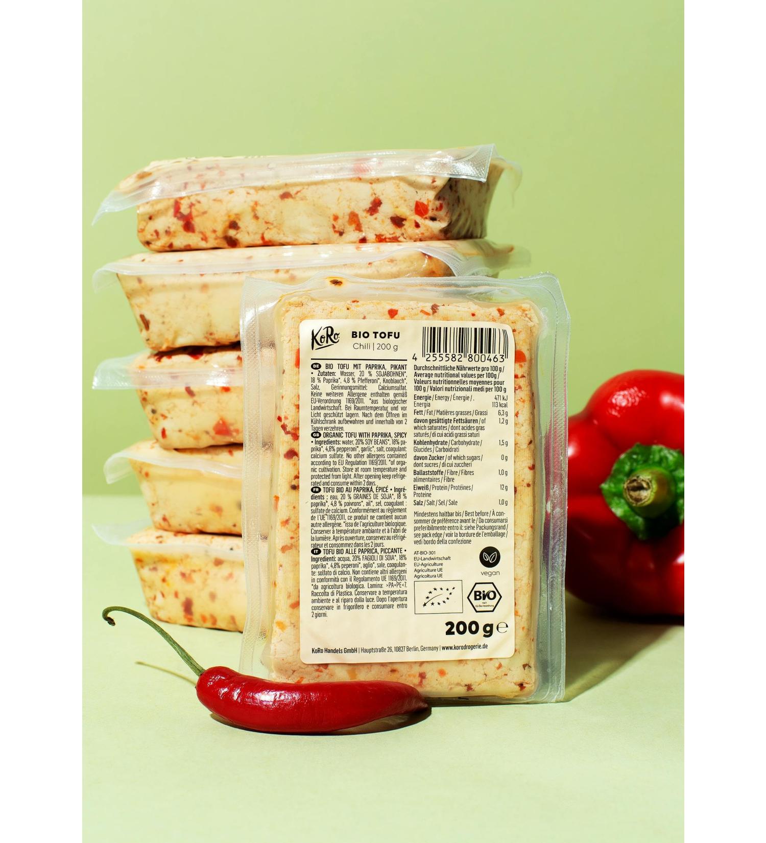 Buy KoRo Organic Tofu Chili 200g | Spicy Vegan Protein - Organic Quality International Shipping - Buy Online on GoSupps.com