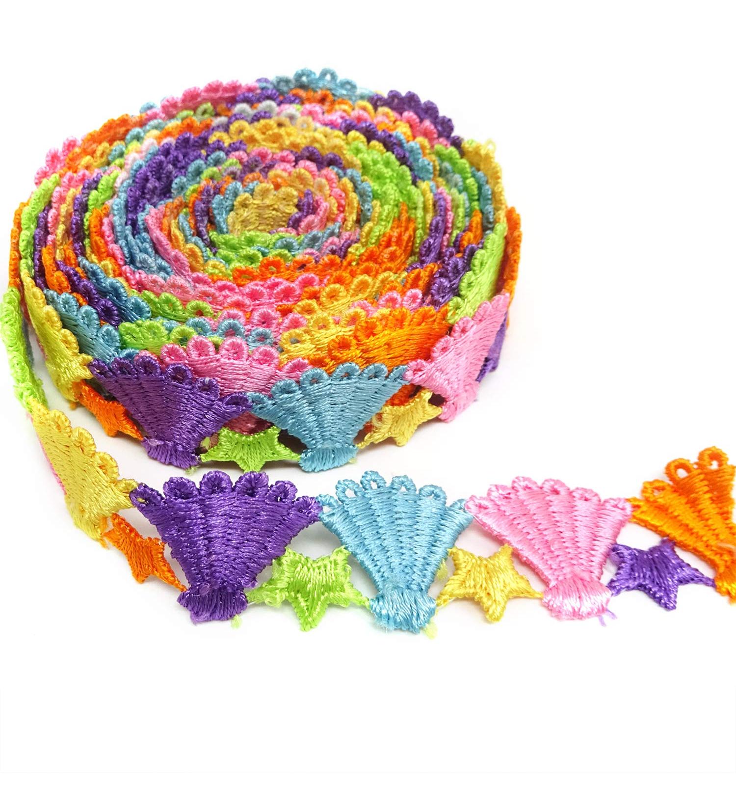 5 Yards Honbay Morning Glory Lace Embroidered Trim Ribbons for Sewing & Crafts - Buy Online on GoSupps.com