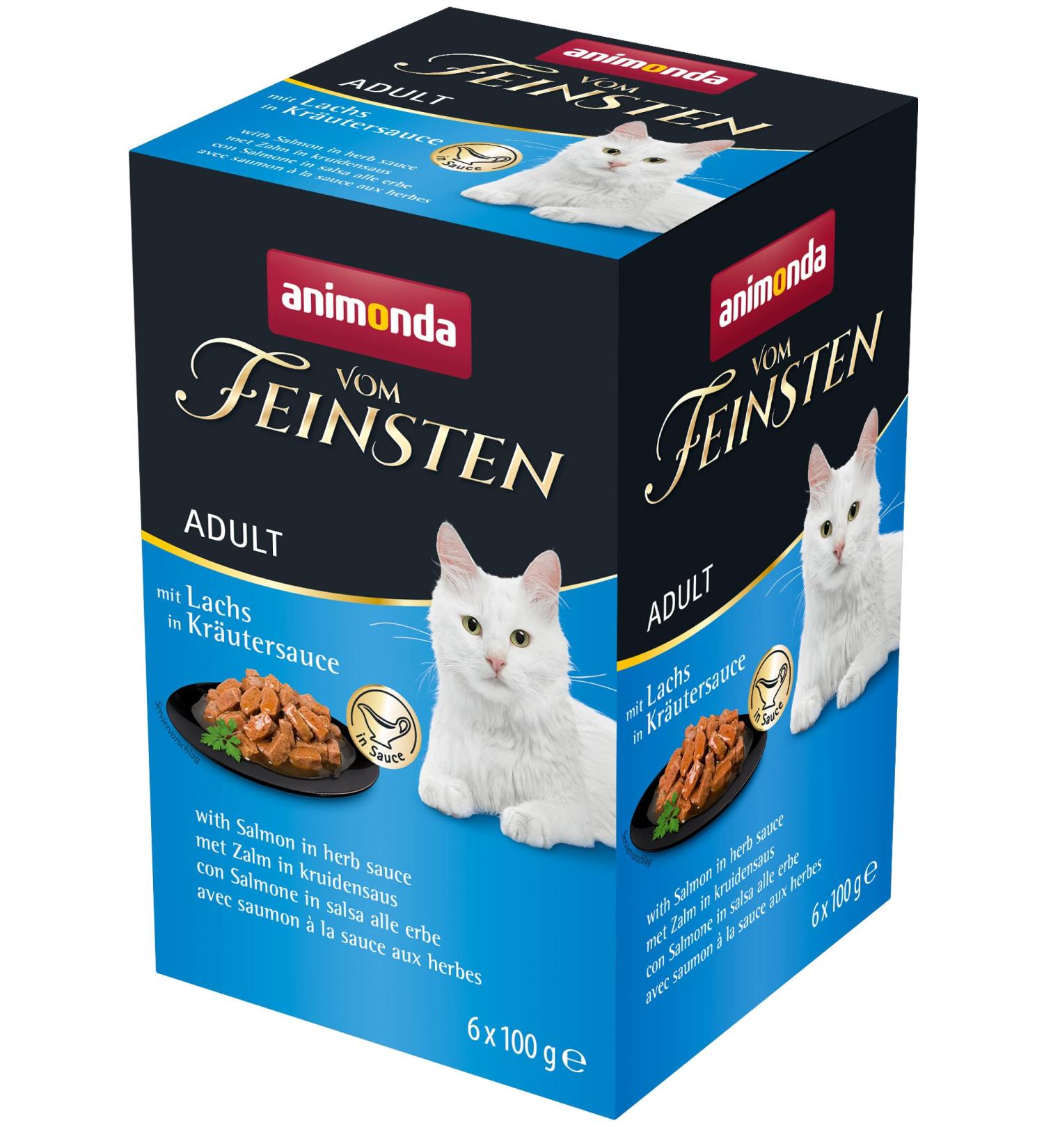 Animonda of the finest adult cat food wet food for adult cats with salmon in herb sauce 6 x 100 g herbal sauce salmon 1 piece (6 Pack)